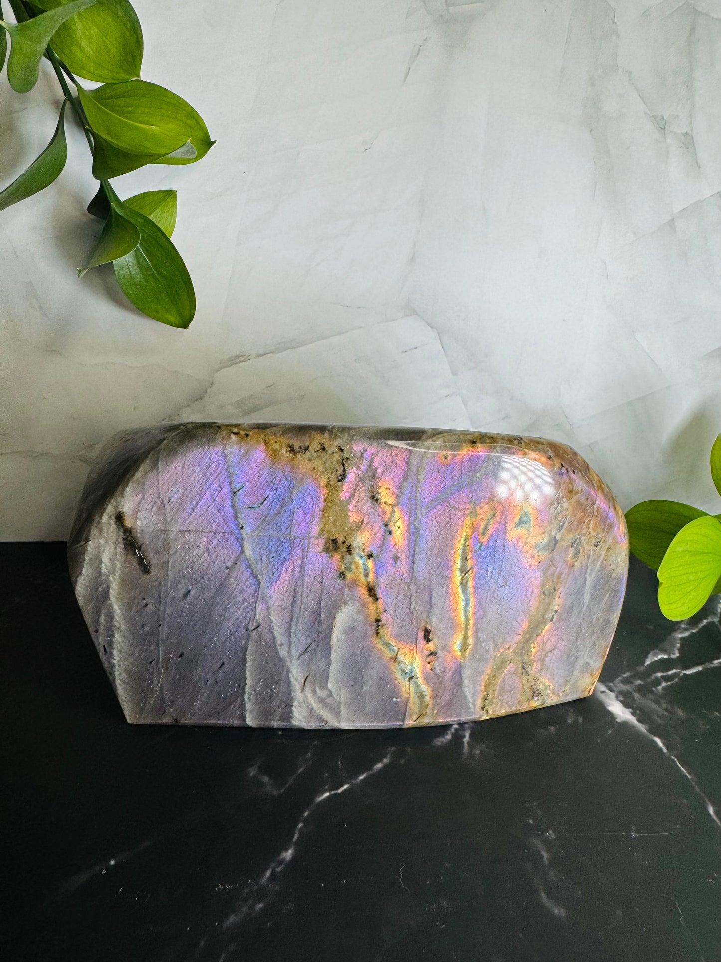 Labradorite Freeform | Purple Pink Orange Sunset Flash | Large | Polished | Crystal Decor | Healing | Gift Crystal Eyes It