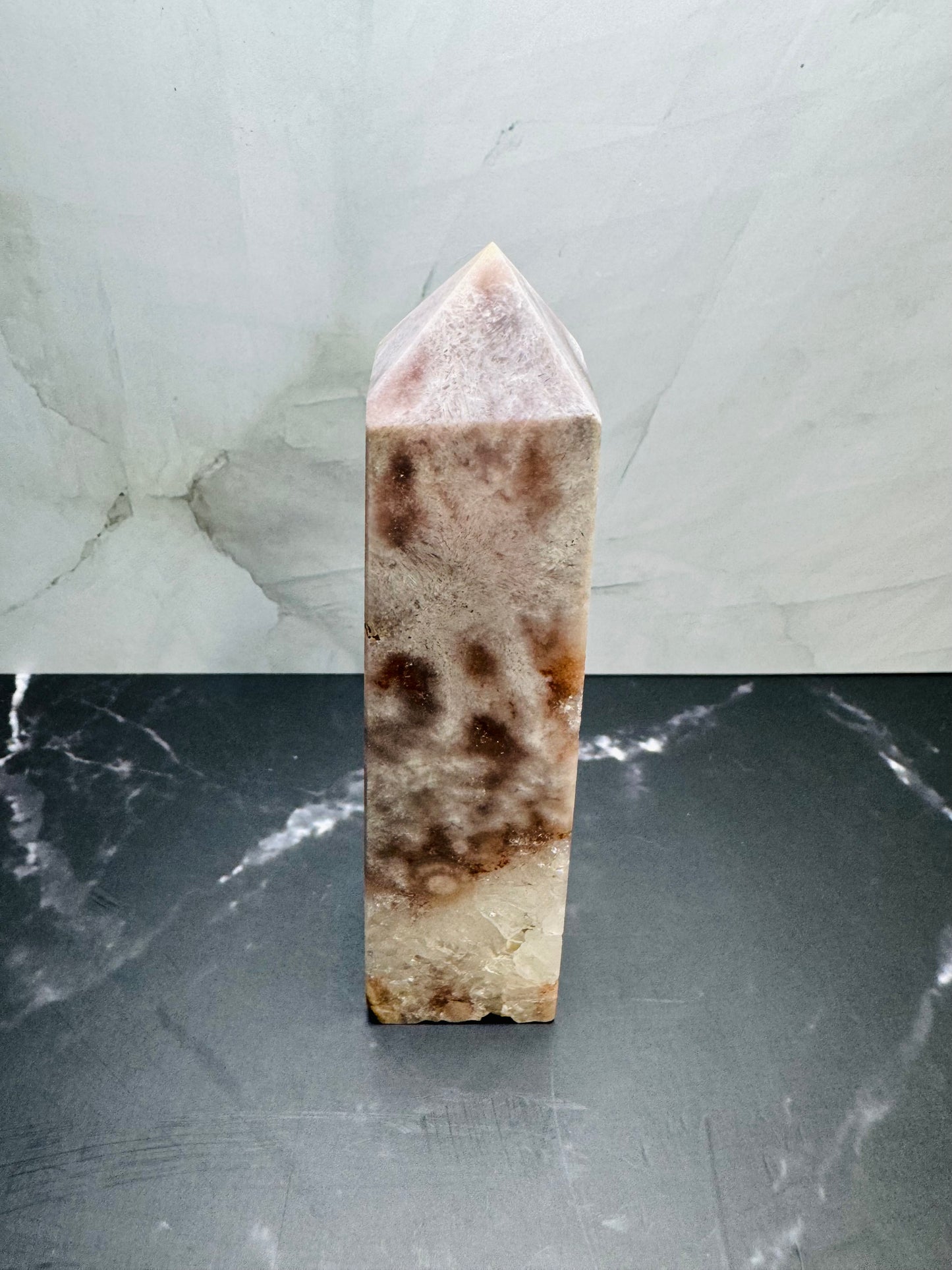 Flower Agate Quartz Crystal Tower Wand Point 5” | Large | Crystal Decor | Healing | Gift Crystal Eyes It