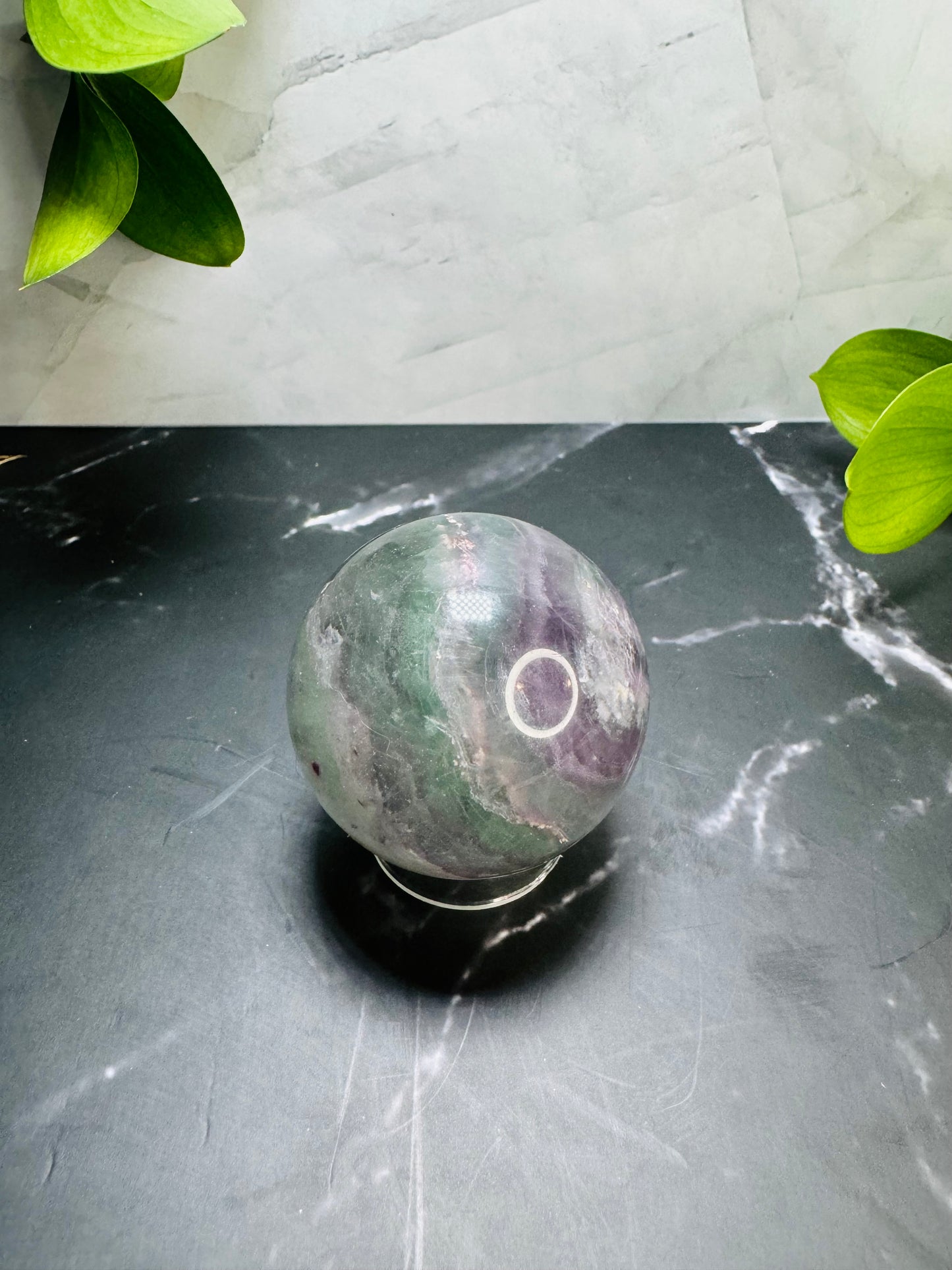 Rainbow Fluorite Sphere 2” | Purple | Green | Crystal Decor | Healing | Gift Crystal Eyes It