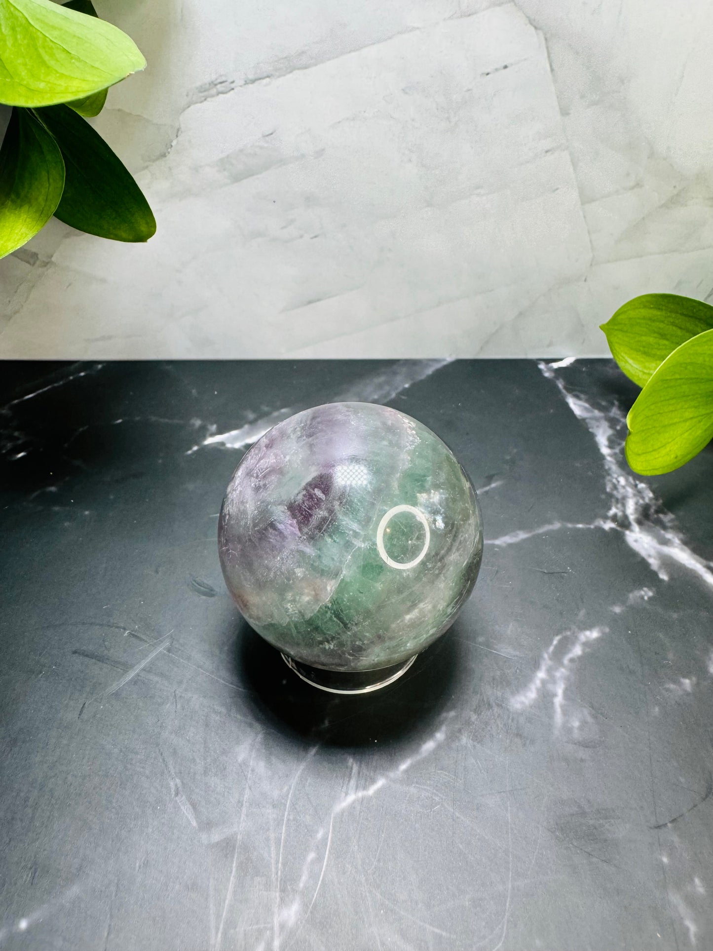 Rainbow Fluorite Sphere 2” | Purple | Green | Crystal Decor | Healing | Gift Crystal Eyes It