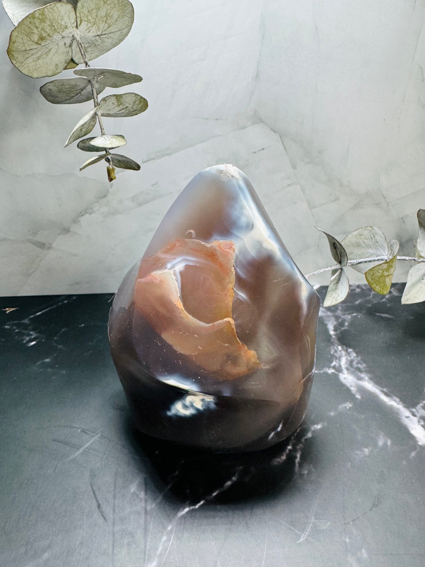 Orca Agate Flame Point 4” | Large | Crystal Decor | Healing | Gift Crystal Eyes It