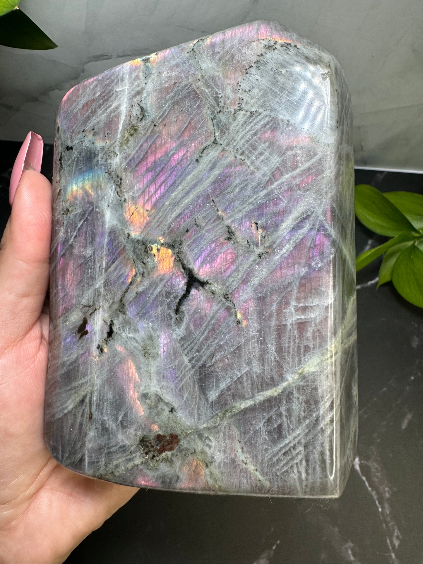 Labradorite Freeform | Purple Pink Orange Sunset Flash | Large | Polished | Crystal Decor | Healing | Gift Crystal Eyes It