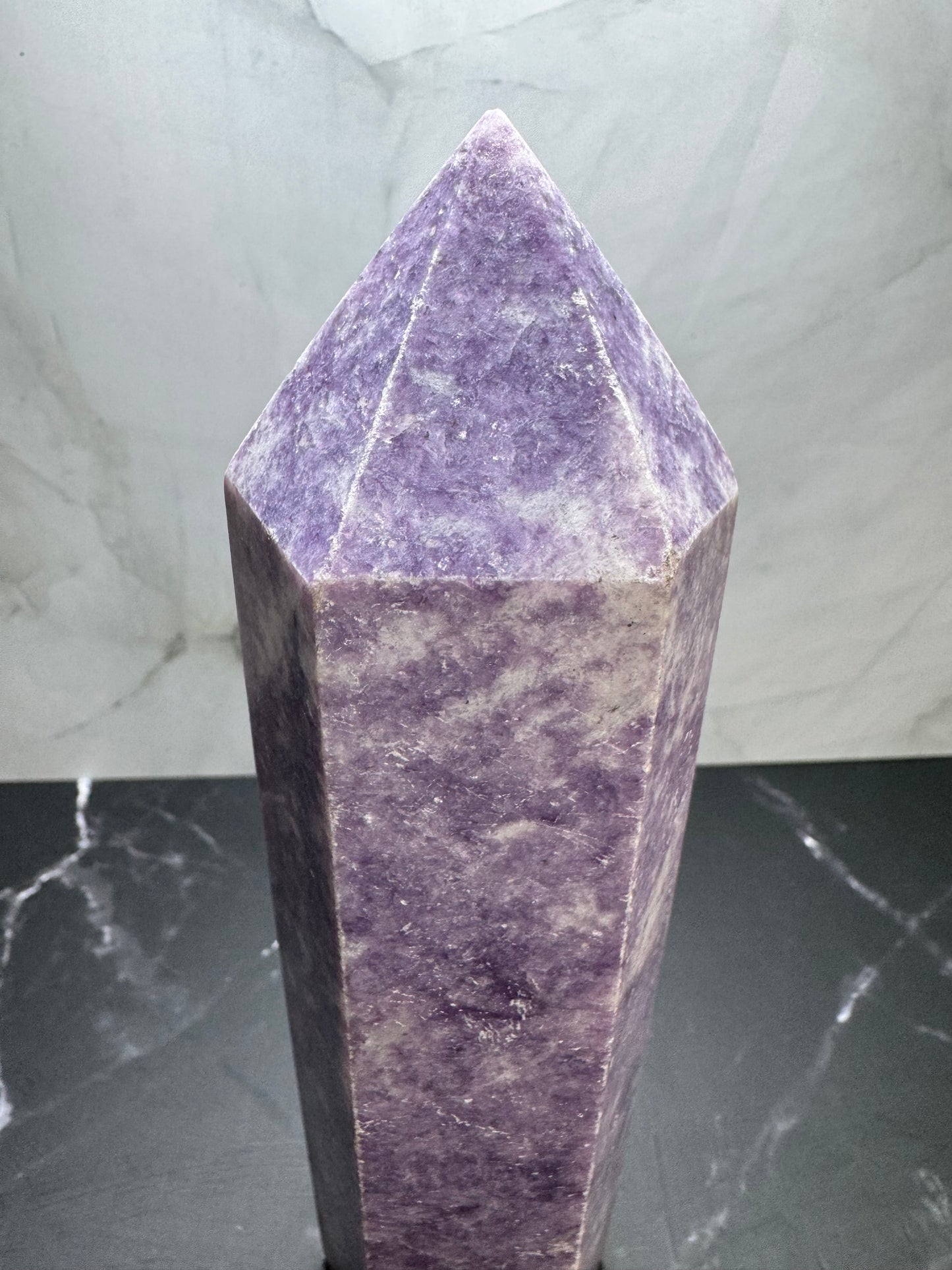 Lepidolite Crystal Tower Wand Point 7” | Large | Crystal Decor | Healing | Gift Crystal Eyes It