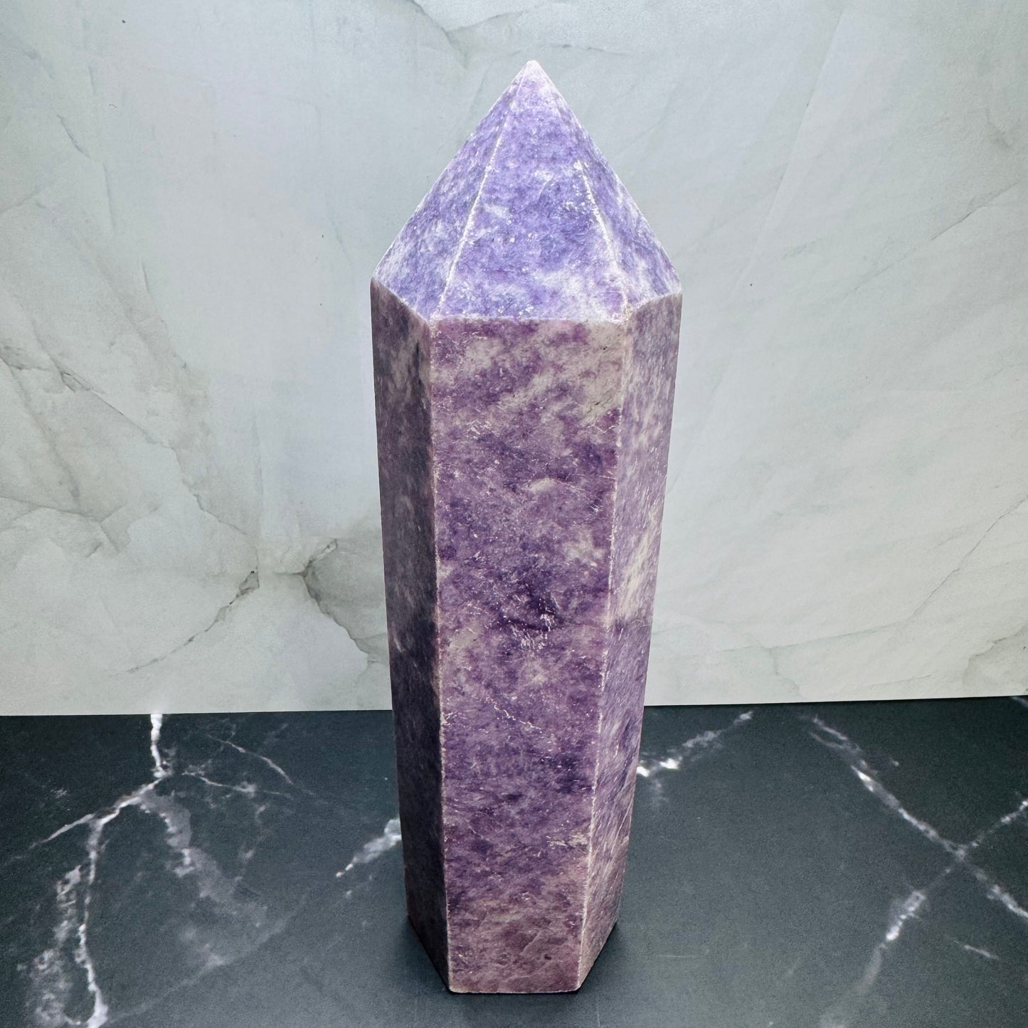 Lepidolite Crystal Tower Wand Point 7” | Large | Crystal Decor | Healing | Gift Crystal Eyes It