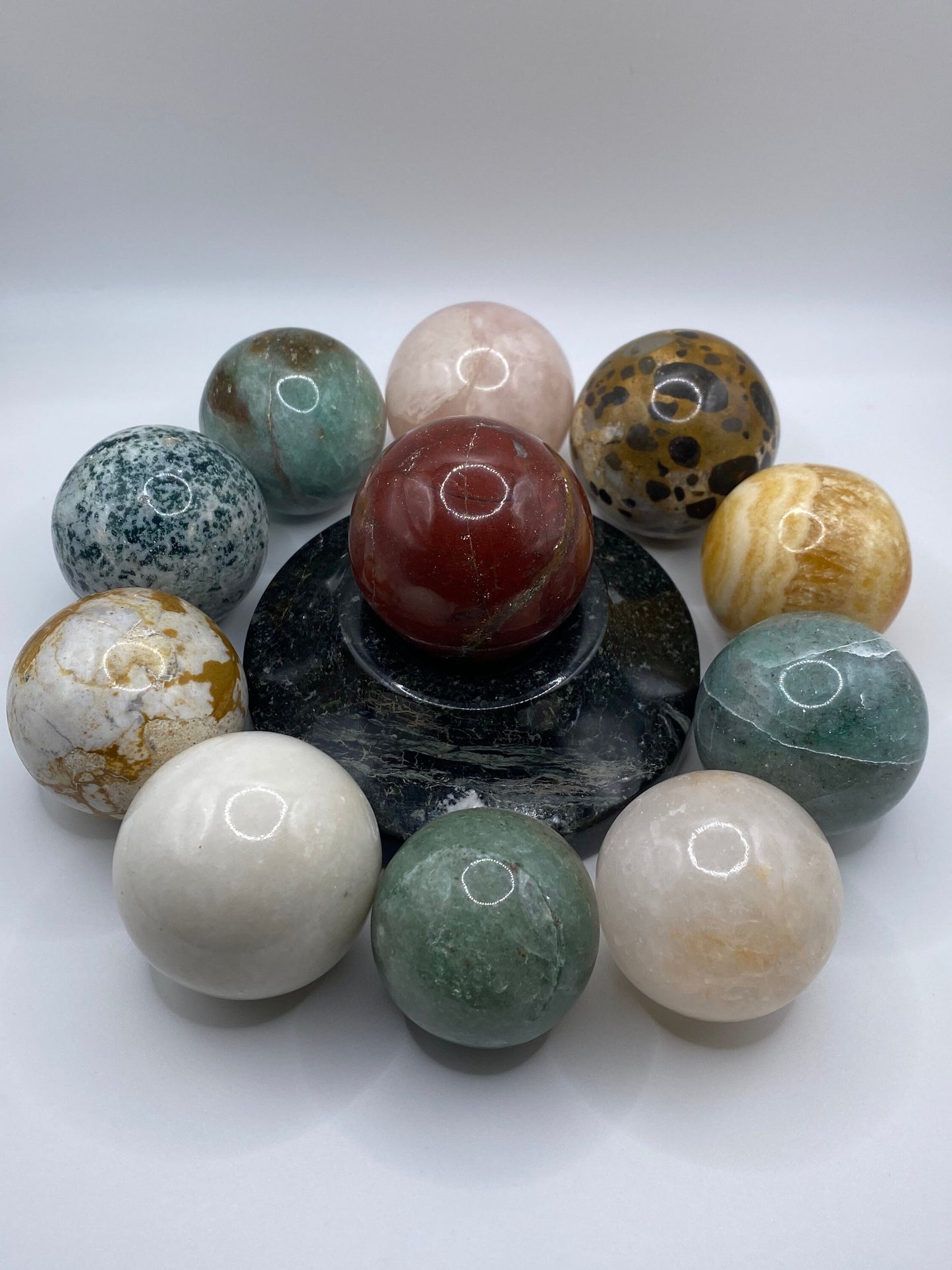 Crystal Sphere | Ball | Orb | Healing | Quartz | Jasper | Calcite | Gemstone | Altar Decor | Gift Crystal Eyes It