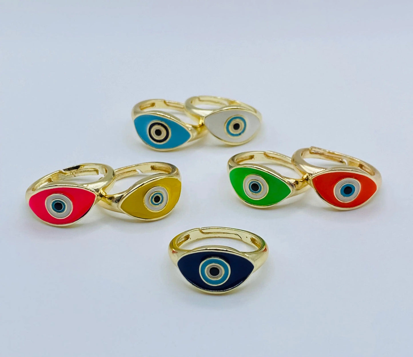 Colorful Evil Eye Ring | Nazar | Matiasma | Mal de Ojo | Protection Symbol | Good Luck Charm | Talisman | Adjustable | Jewelry | Gift Crystal Eyes It