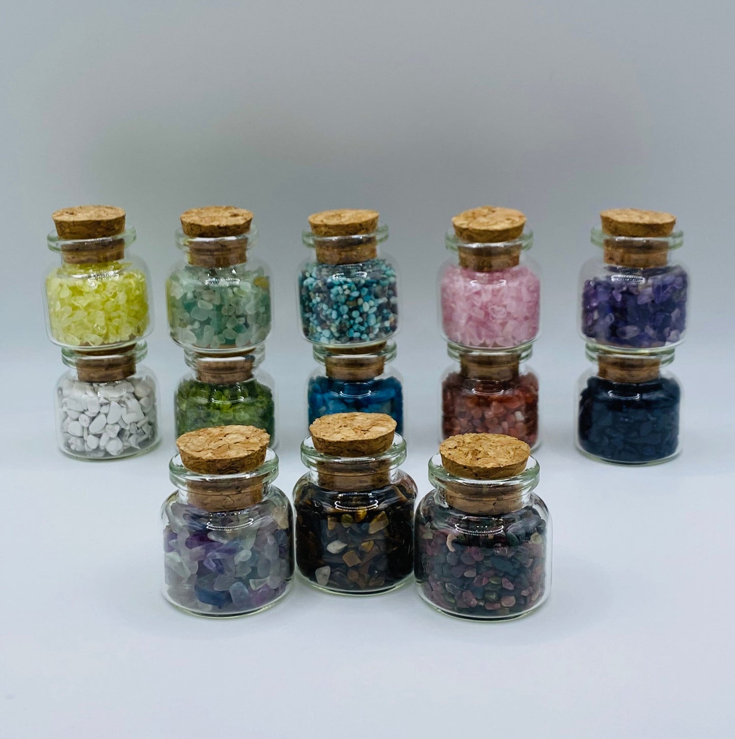 Crystal Chip Jars | Bottles | Gemstone | Mystery | Set | Healing | Reiki | Healing | Spells | Gift | Crystal Eyes It