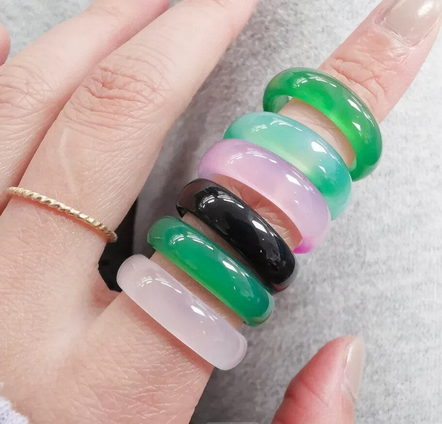 Banded Agate Ring | Gemstone Band | Healing Stone | Statement Jewelry | Gift Crystal Eyes It