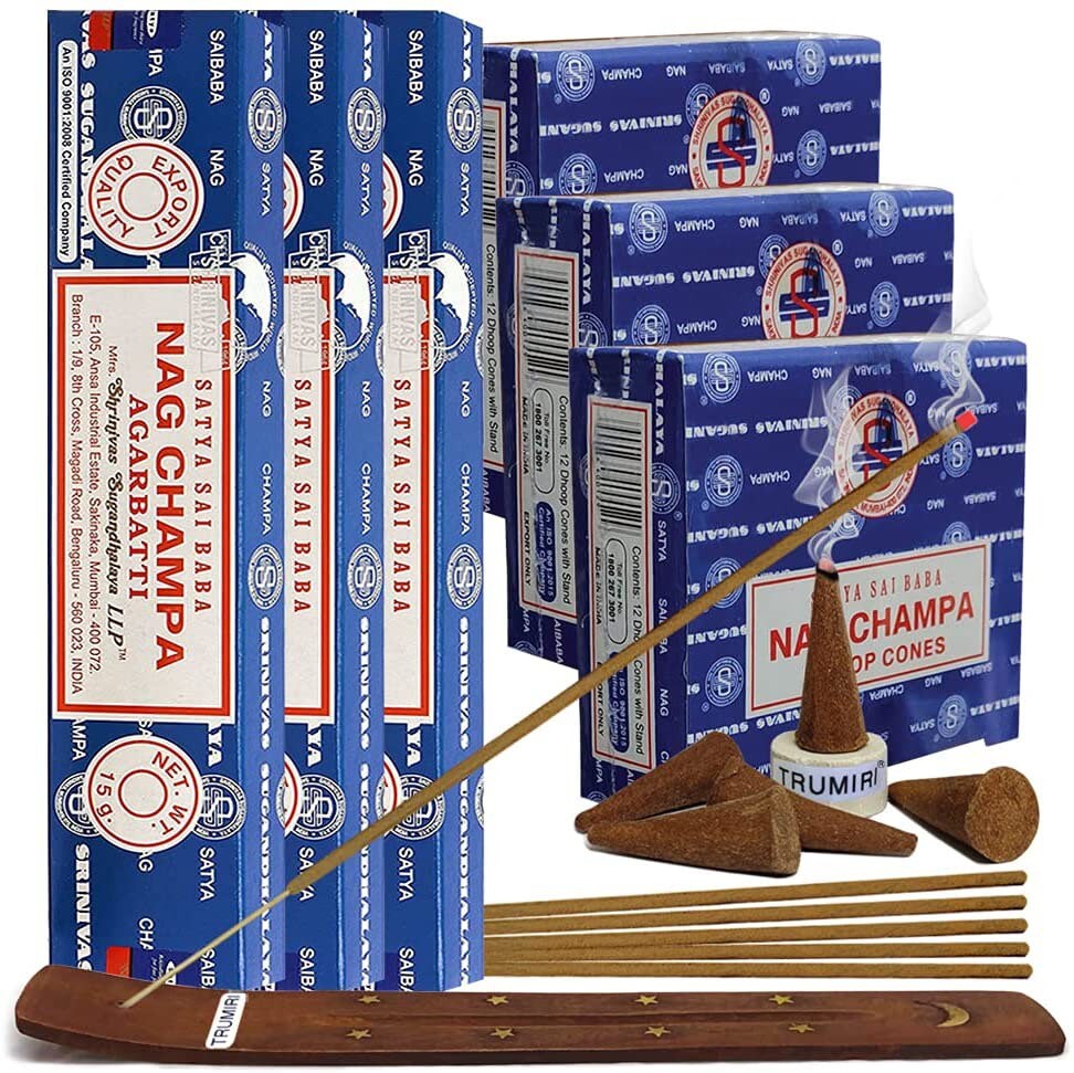 Nag Champa Incense | Satya Incense | Incense Sticks | Incense Cones | Soothing | Relaxing | Calming Crystal Eyes It