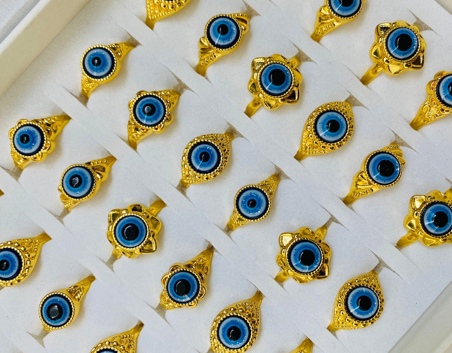 Evil Eye Ring | Nazar | Matiasma | Mal de Ojo | Protection Symbol | Good Luck Charm | Talisman | Jewelry | Gift Crystal Eyes It