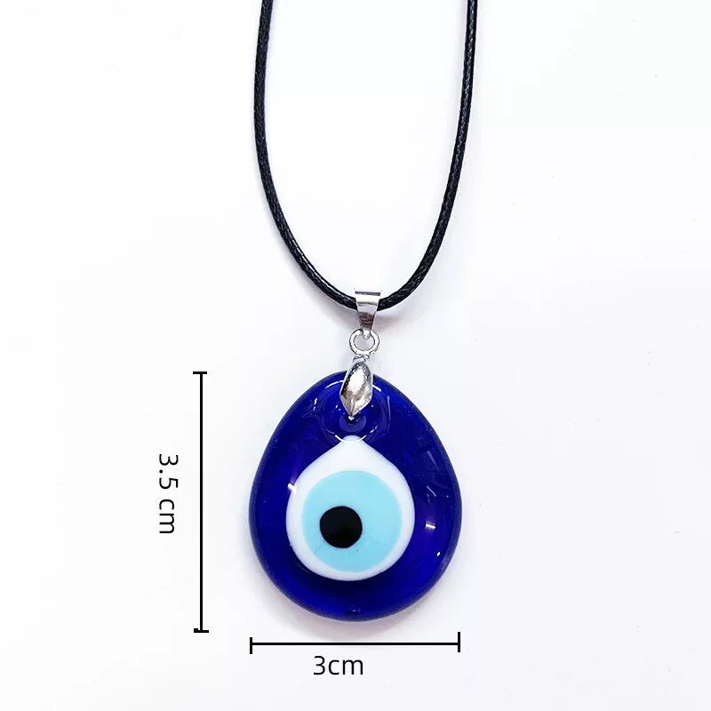 Evil Eye Necklace | Blue Pendant | Teardrop | Turkish | Nazar | Mal de Ojo | Protection | Jewelry | Gift Crystal Eyes It