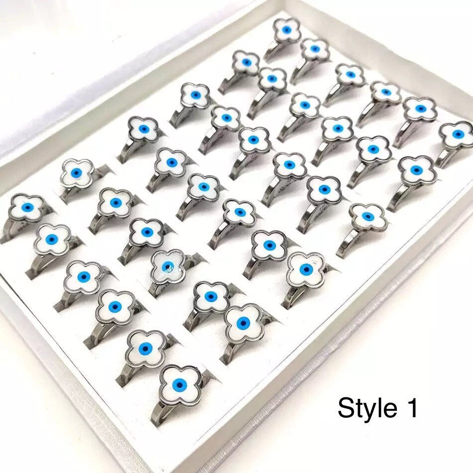 Evil Eye Ring | Nazar | Matiasma | Mal de Ojo | Protection Symbol | Good Luck Charm | Talisman | Stainless Steel | Gold | Jewelry | Gift Crystal Eyes It