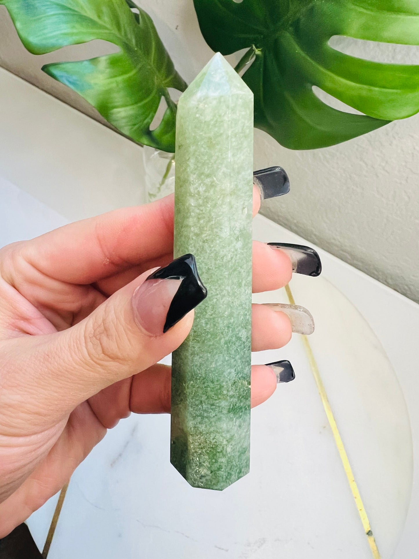 Green Crystal Tower | Aventurine | Moss Agate | Point | Wand | Natural | Healing | Meditation | Altar Decor | Gift Crystal Eyes It