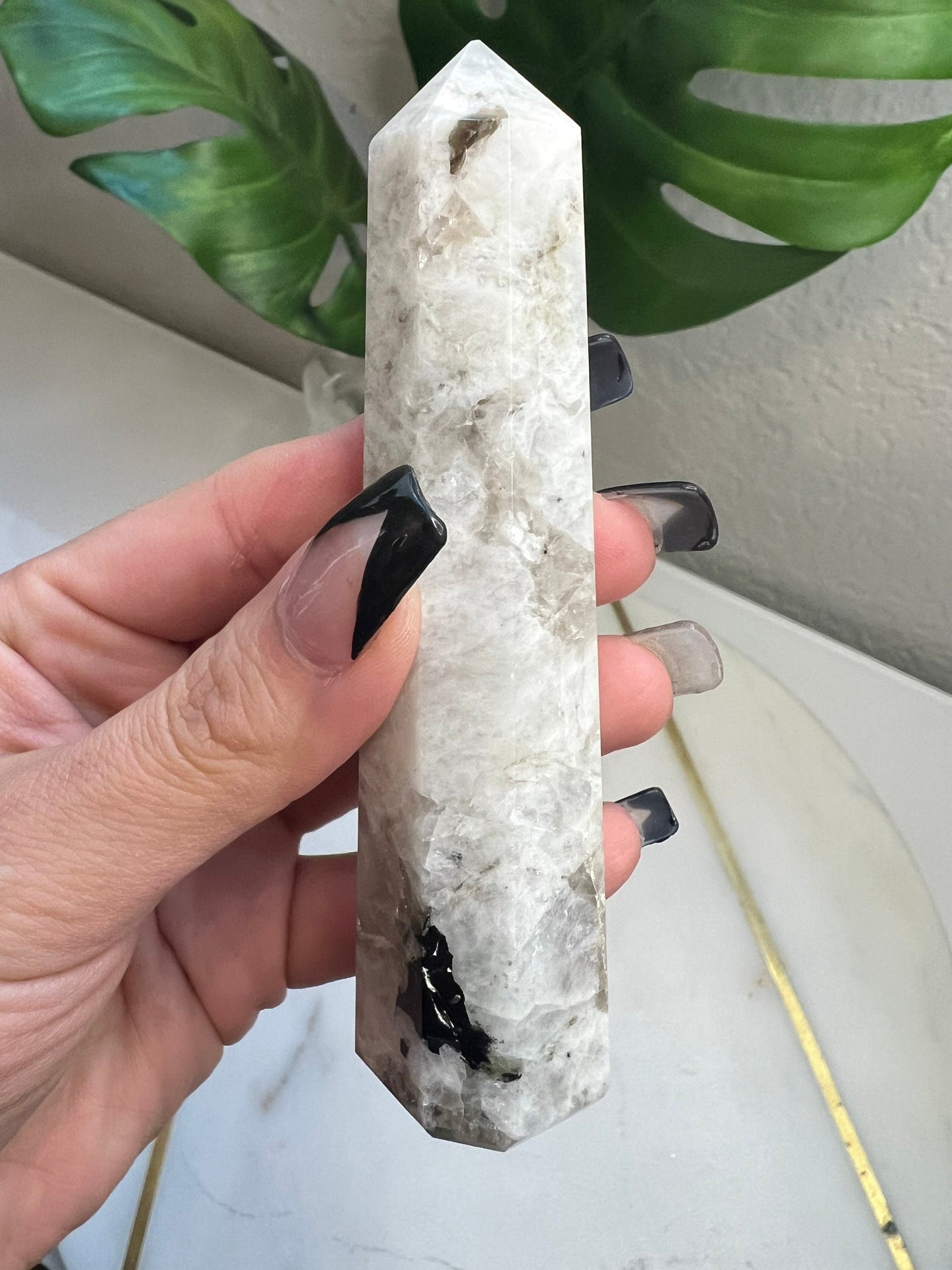 Rainbow Moonstone Crystal Tower | Point | Wand | Natural | Healing | Meditation | Altar Decor | Gift Crystal Eyes It