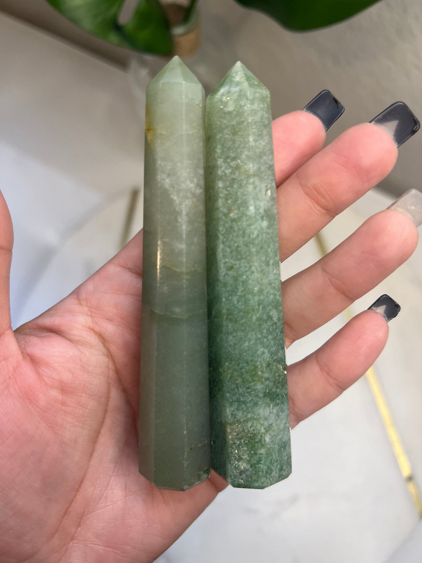 Green Crystal Tower | Aventurine | Moss Agate | Point | Wand | Natural | Healing | Meditation | Altar Decor | Gift Crystal Eyes It