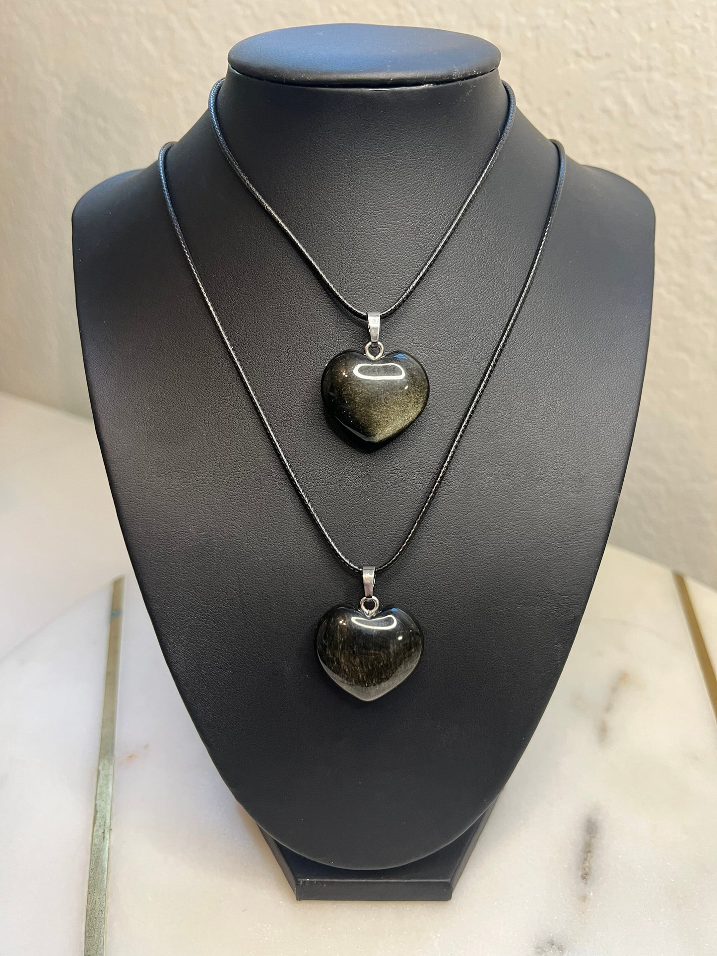 Gold Sheen Obsidian Heart Crystal Necklace | Healing Crystals | Protection | Jewelry | Gift My Store