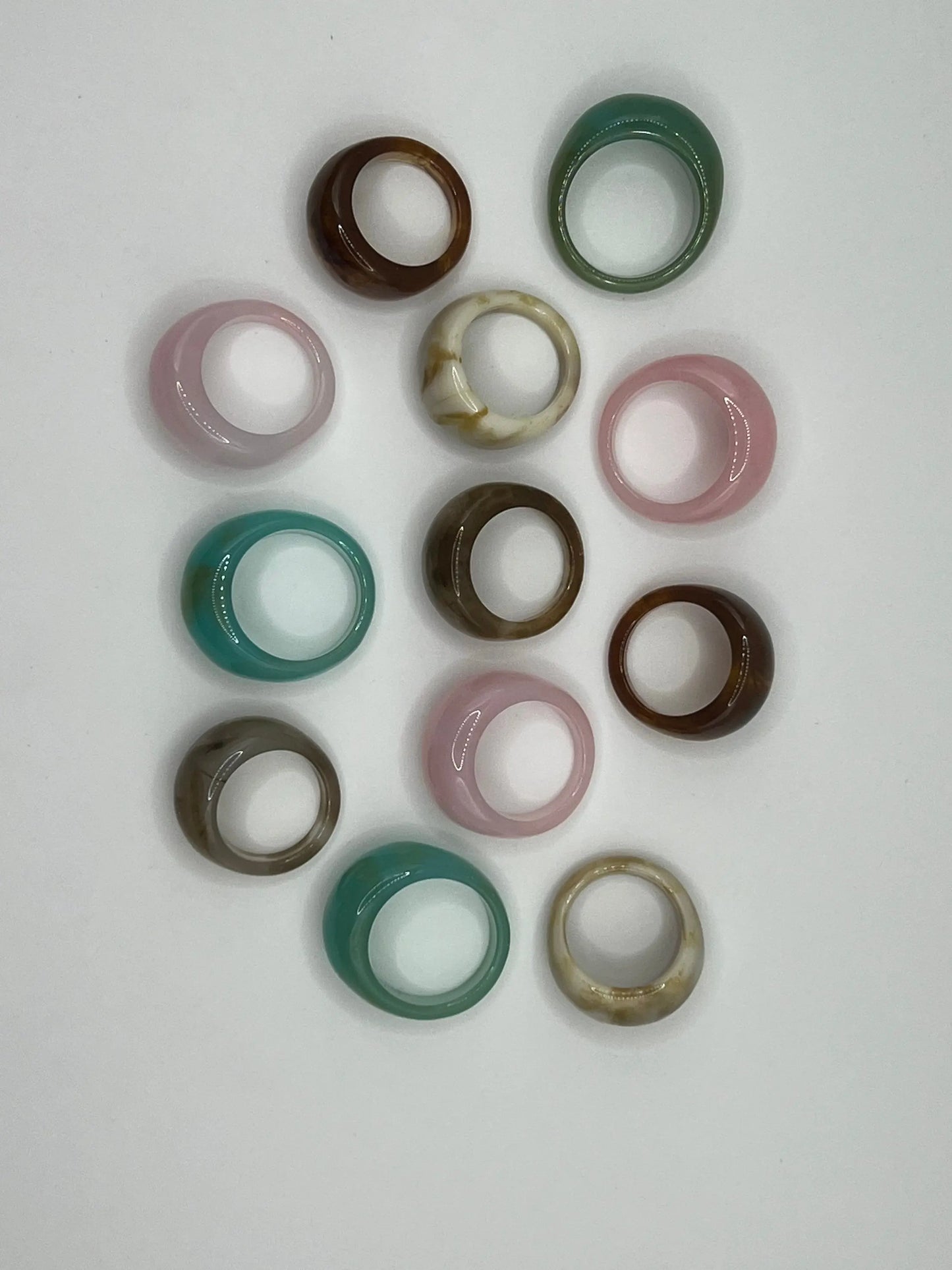 Statement Ring | Chunky | Oversized | Retro | Plastic | Pink | Green | Brown | Gift Crystal Eyes It