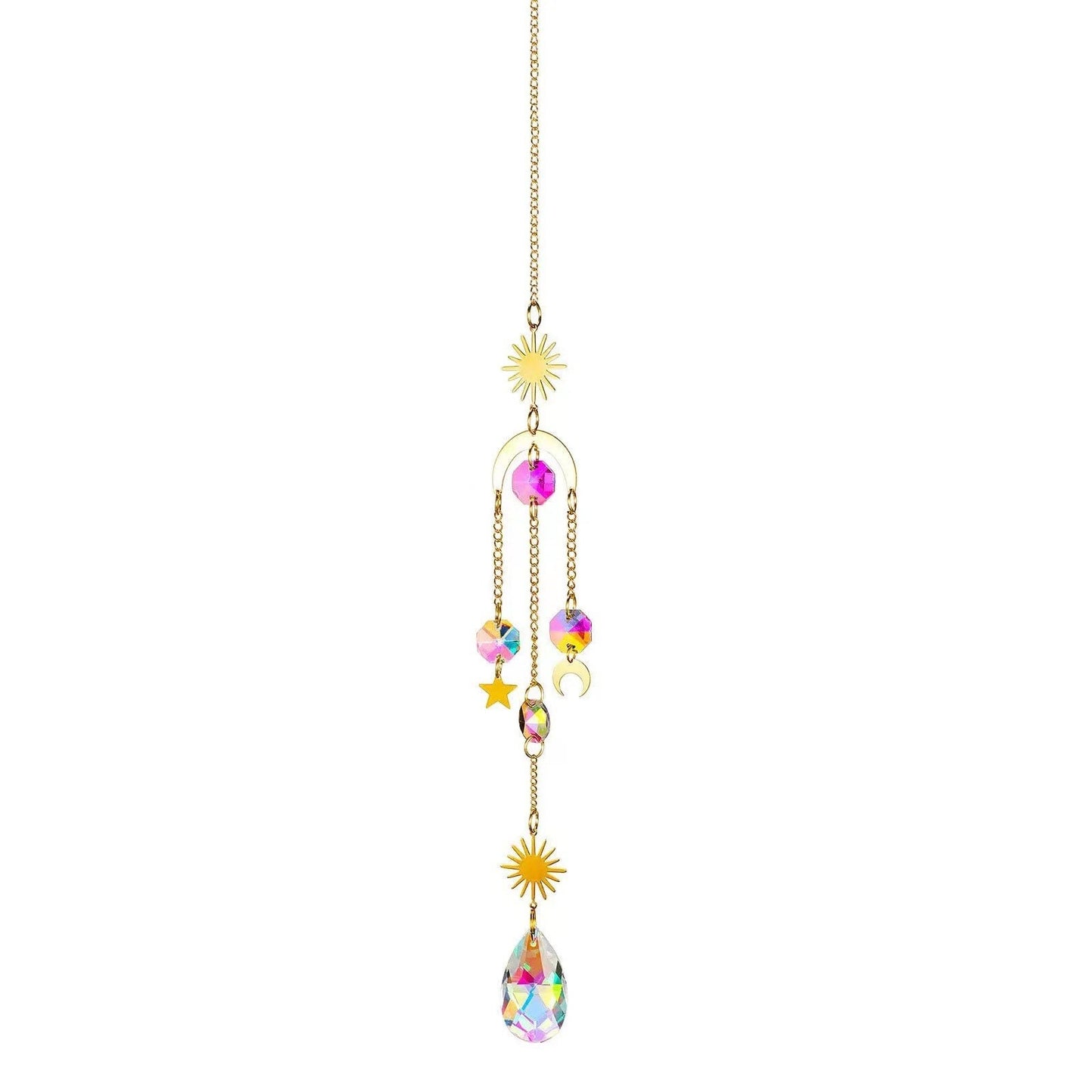 Crystal Sun Catcher | Gold Suncatcher | Evil Eye | Moon | Sun | Boho | Decor | Gift Crystal Eyes It