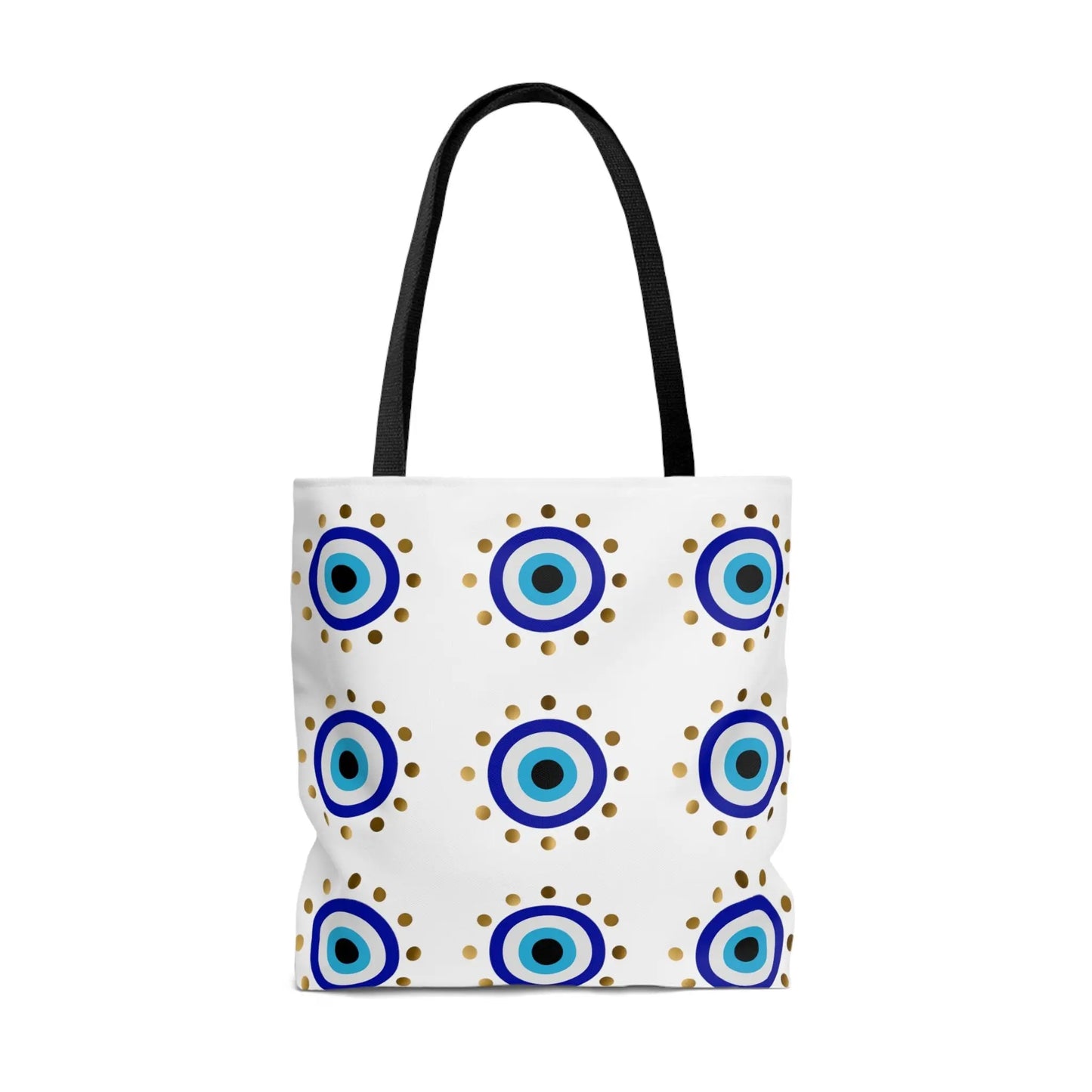 Evil Eye Pattern Tote Bag | Large | Beach | Shopping | White | Pattern | Gift