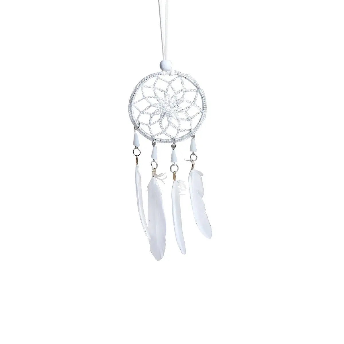 White Dreamcatcher | Dream Catcher | Small | Car | Wall Hanging Decoration | Boho | Feathers | Art | Gift Crystal Eyes It