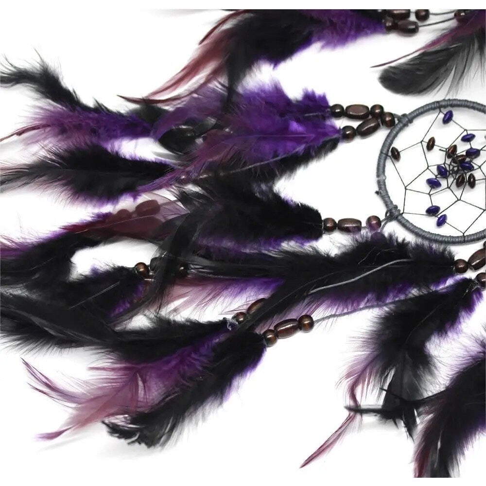 Purple Dreamcatcher | Dream Catcher | Black | Double | Wall Hanging Decoration | Boho | Feathers | Art | Gift Crystal Eyes It