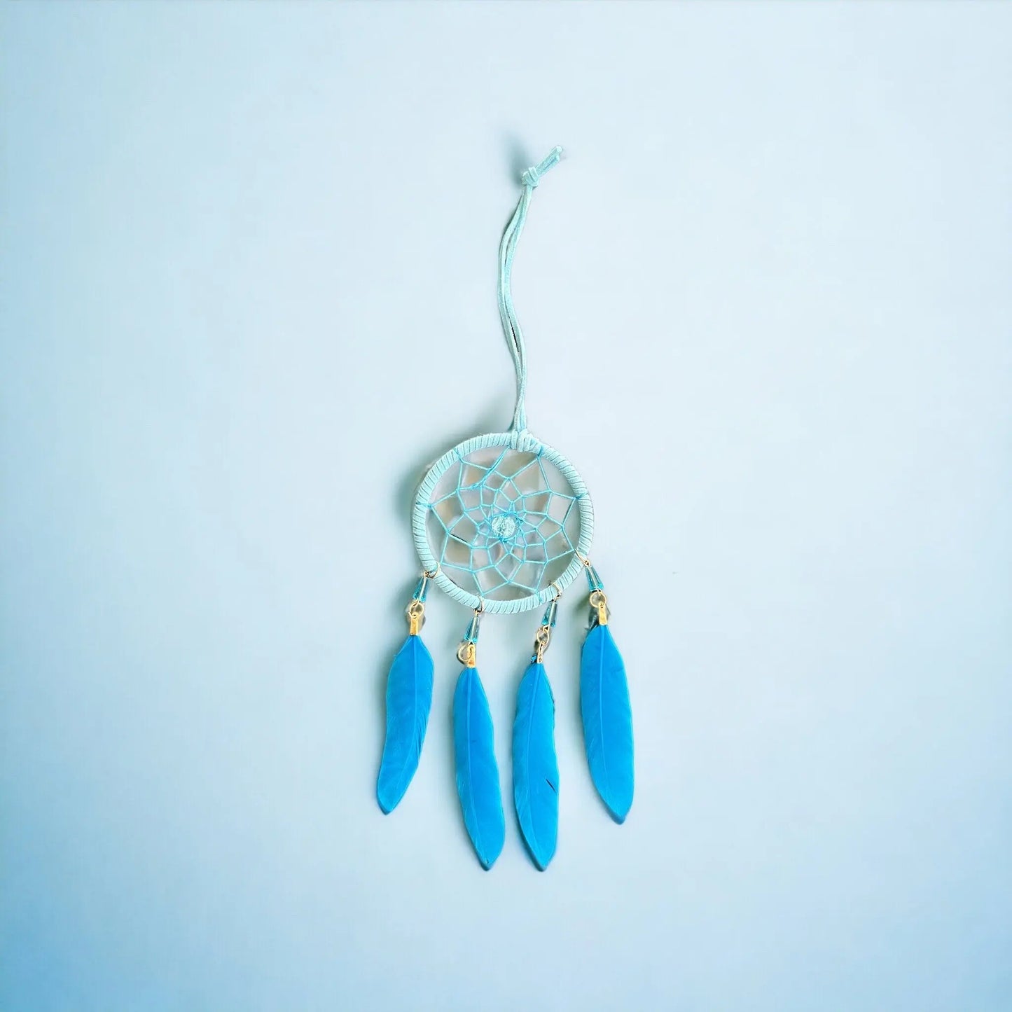Blue Dreamcatcher | Dream Catcher | Small | Car | Wall Hanging Decoration | Boho | Feathers | Art | Gift Crystal Eyes It