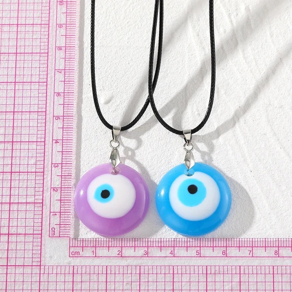 Evil Eye Necklace | Pendant | Turkish | Nazar | Mal de Ojo | Protection | Jewelry | Pink | Red | Blue | Purple | White | Gift Crystal Eyes It