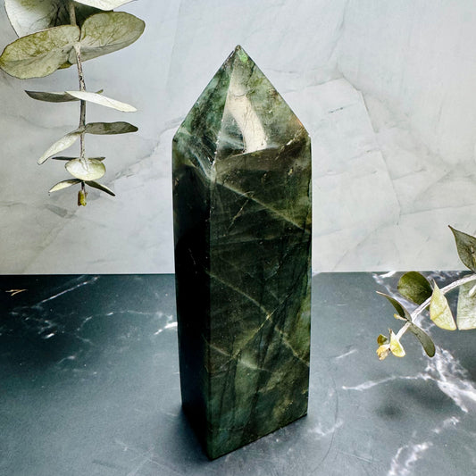 Labradorite Crystal Tower Point 5” | Large | Crystal Decor | Healing | Gift Crystal Eyes It