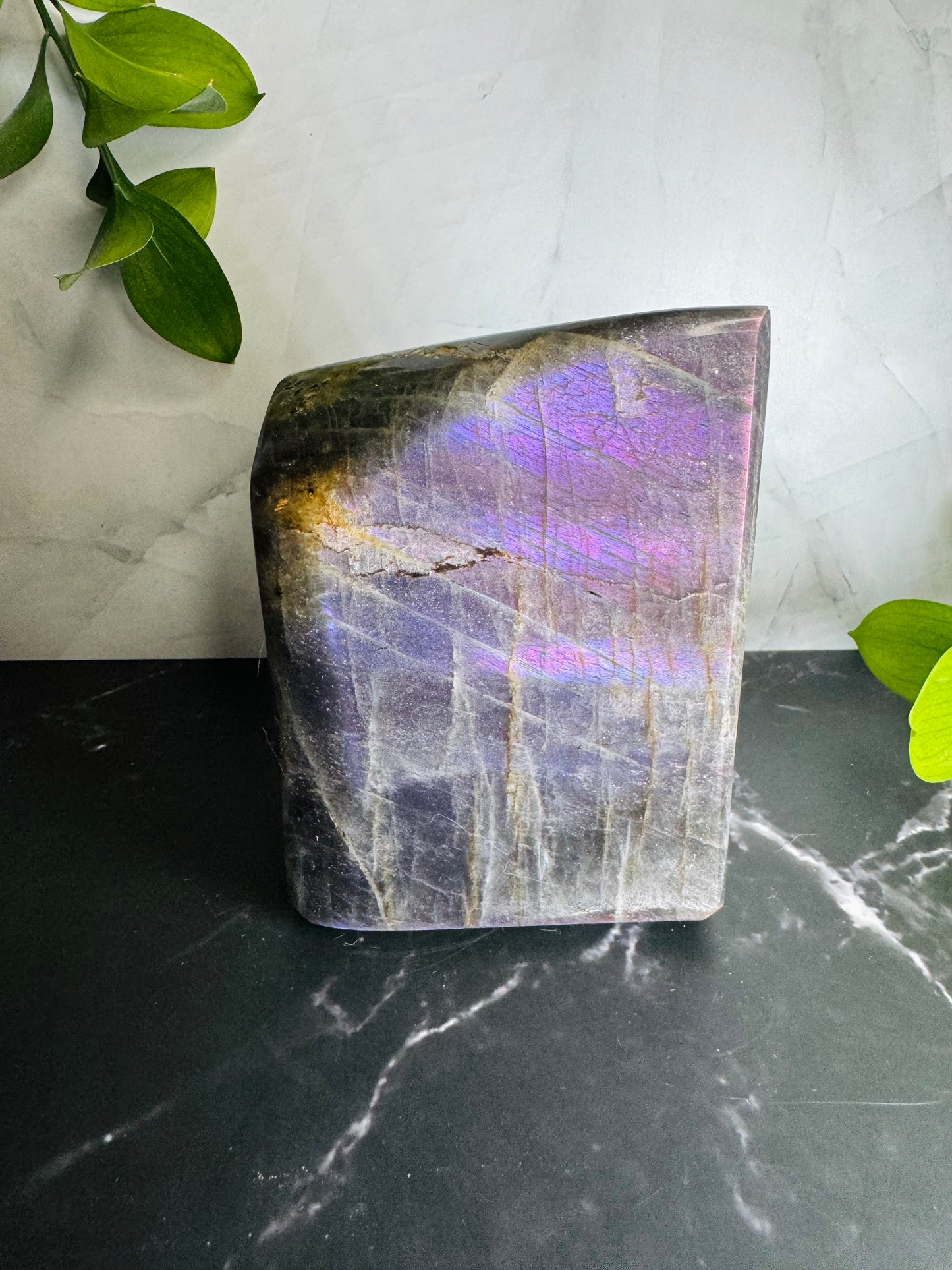 Labradorite Freeform | Purple Pink Orange Sunset Flash | Large | Polished | Crystal Decor | Healing | Gift Crystal Eyes It