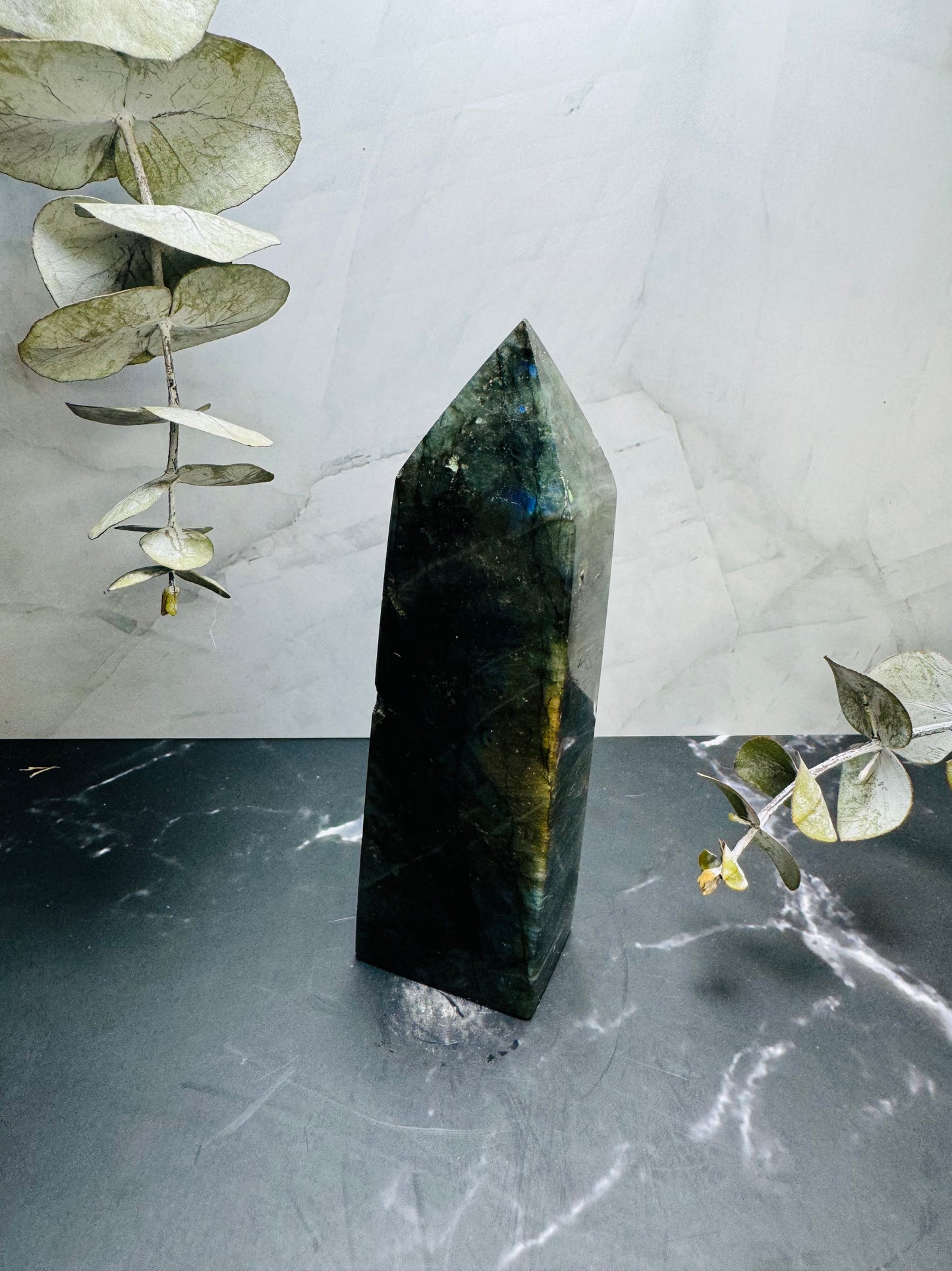 Labradorite Crystal Tower Point 5” | Large | Crystal Decor | Healing | Gift Crystal Eyes It