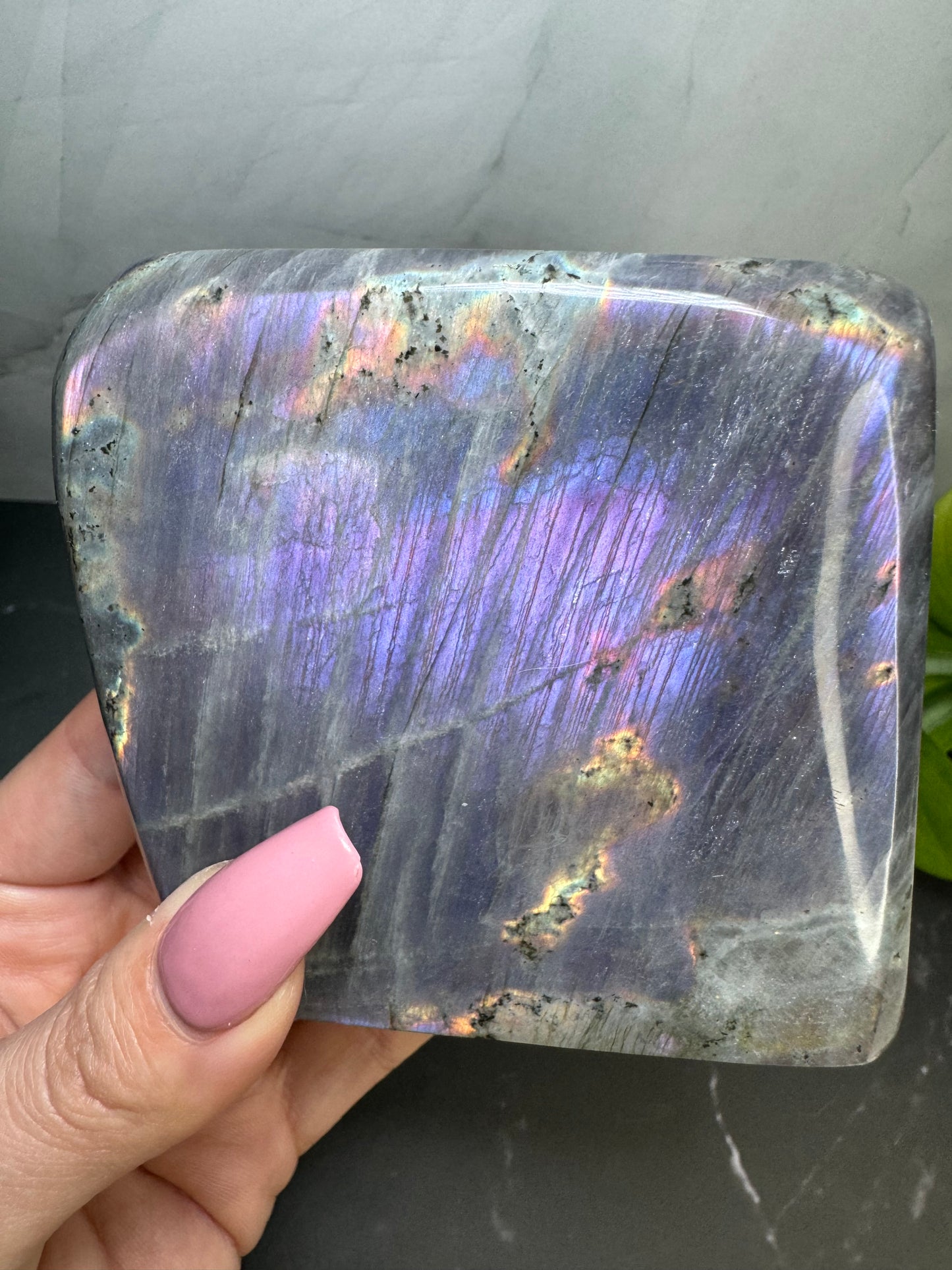 Labradorite Freeform | Purple Pink Blue Green Flash | Large | Polished | Crystal Decor | Healing | Gift Crystal Eyes It