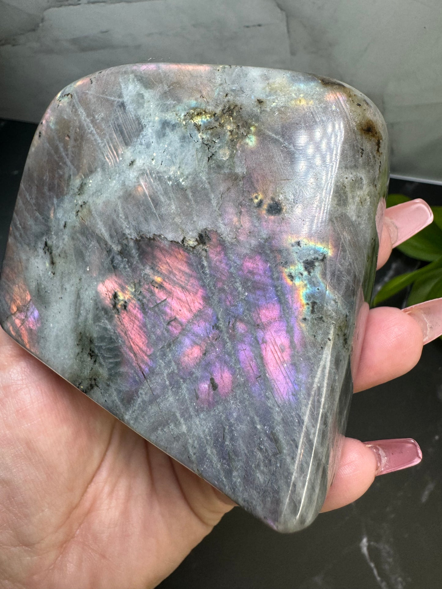Labradorite Freeform | Purple Pink Orange Flash | Large | Polished | Crystal Decor | Healing | Gift Crystal Eyes It