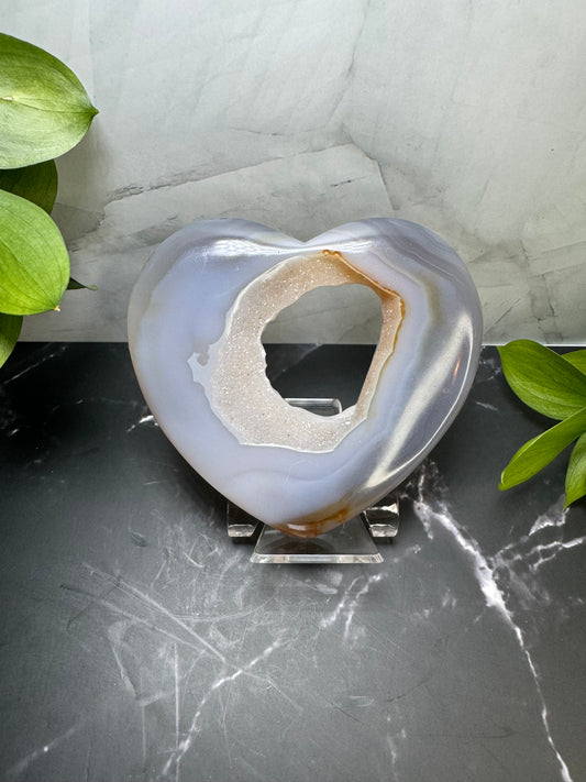Druzy Agate Crystal Heart 4” |  Large | Crystal Decor | Healing | Gift Crystal Eyes It