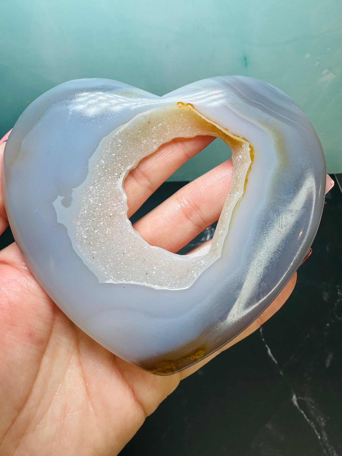 Druzy Agate Crystal Heart 4” |  Large | Crystal Decor | Healing | Gift Crystal Eyes It