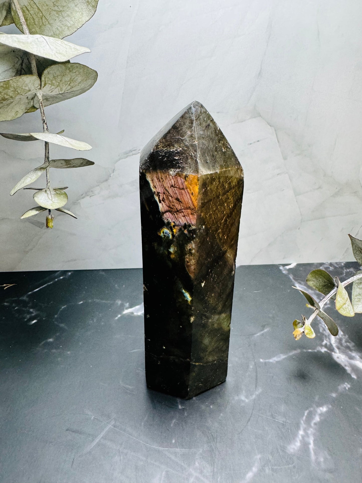 Labradorite Crystal Tower Point 5” | Large | Crystal Decor | Healing | Gift Crystal Eyes It