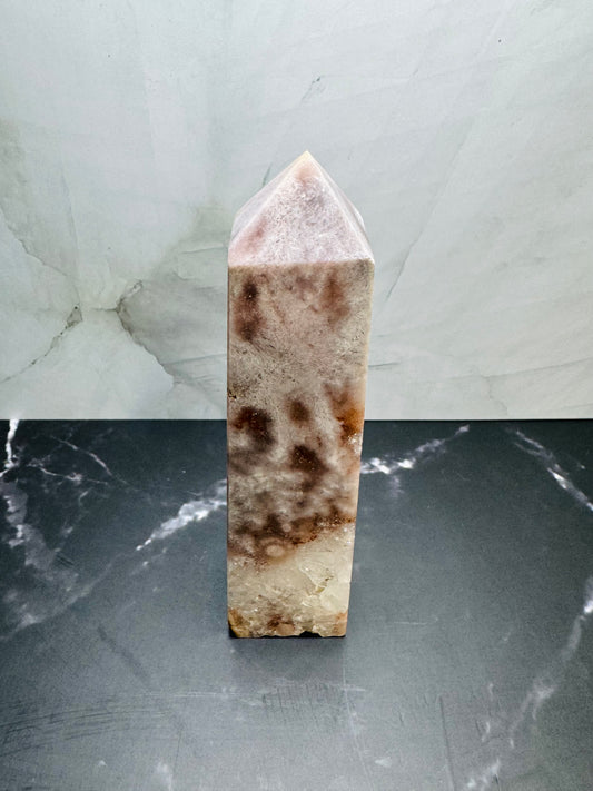 Flower Agate Quartz Crystal Tower Wand Point 5” | Large | Crystal Decor | Healing | Gift Crystal Eyes It
