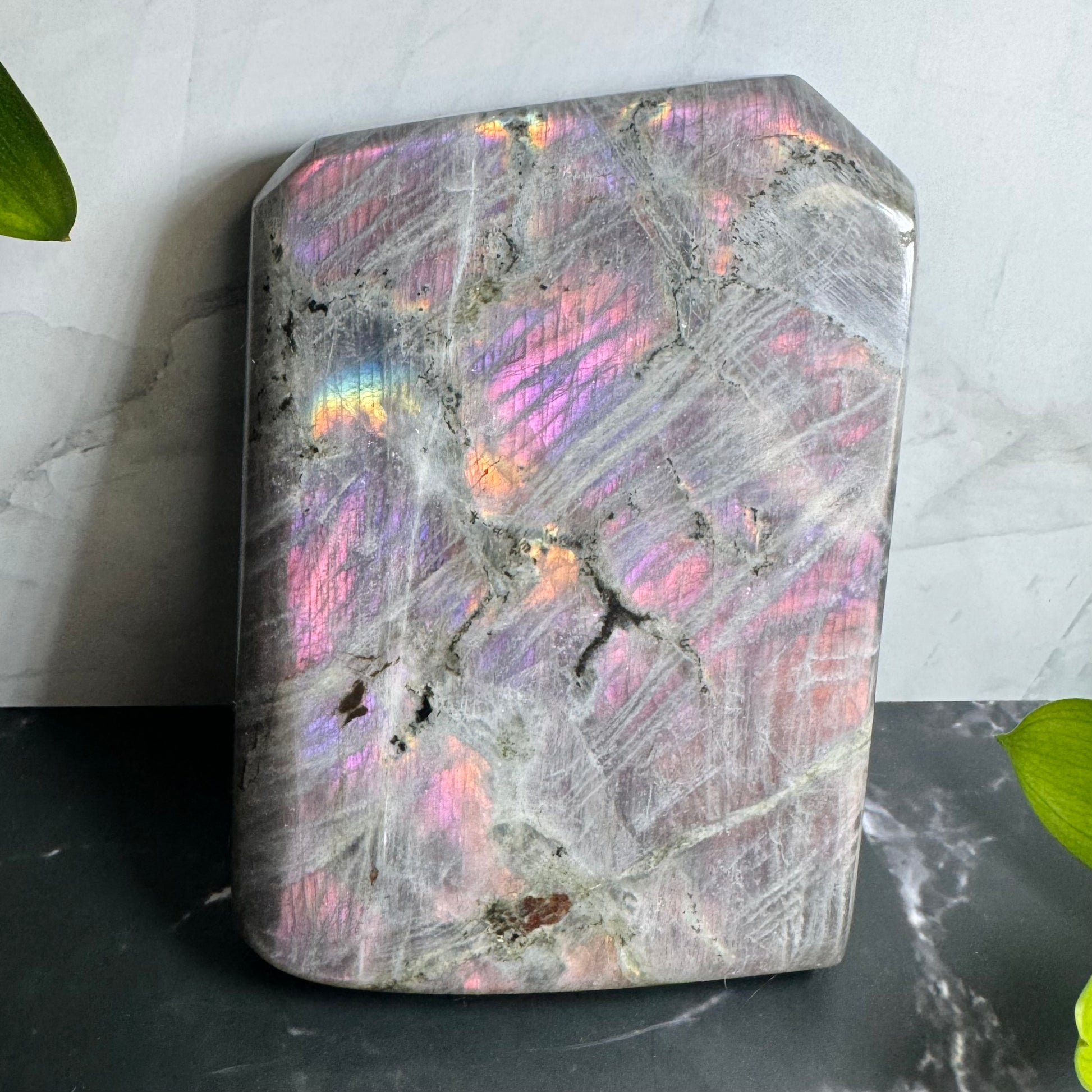 Labradorite Freeform | Purple Pink Orange Sunset Flash | Large | Polished | Crystal Decor | Healing | Gift Crystal Eyes It