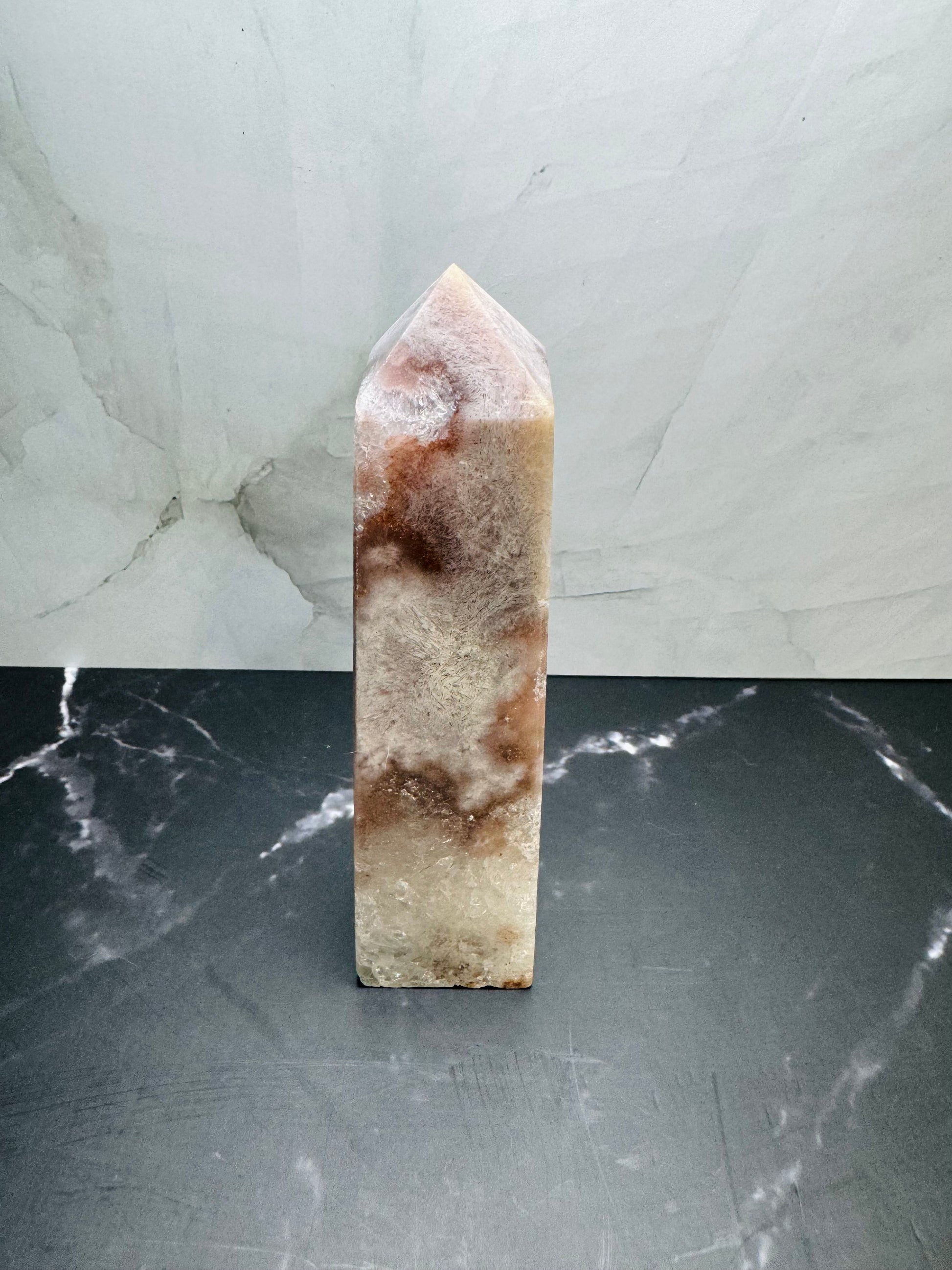 Flower Agate Quartz Crystal Tower Wand Point 5” | Large | Crystal Decor | Healing | Gift Crystal Eyes It