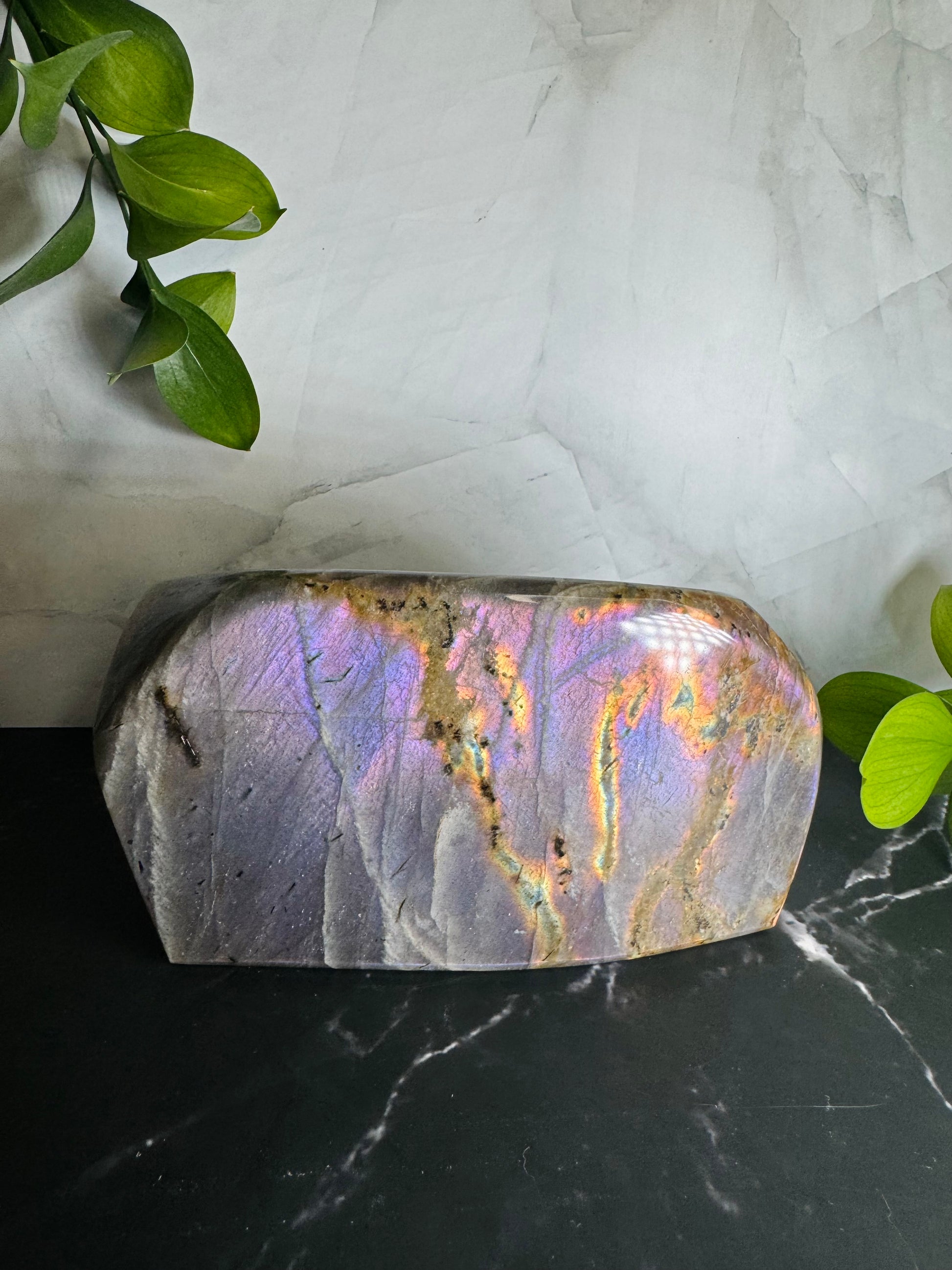 Labradorite Freeform | Purple Pink Orange Sunset Flash | Large | Polished | Crystal Decor | Healing | Gift Crystal Eyes It