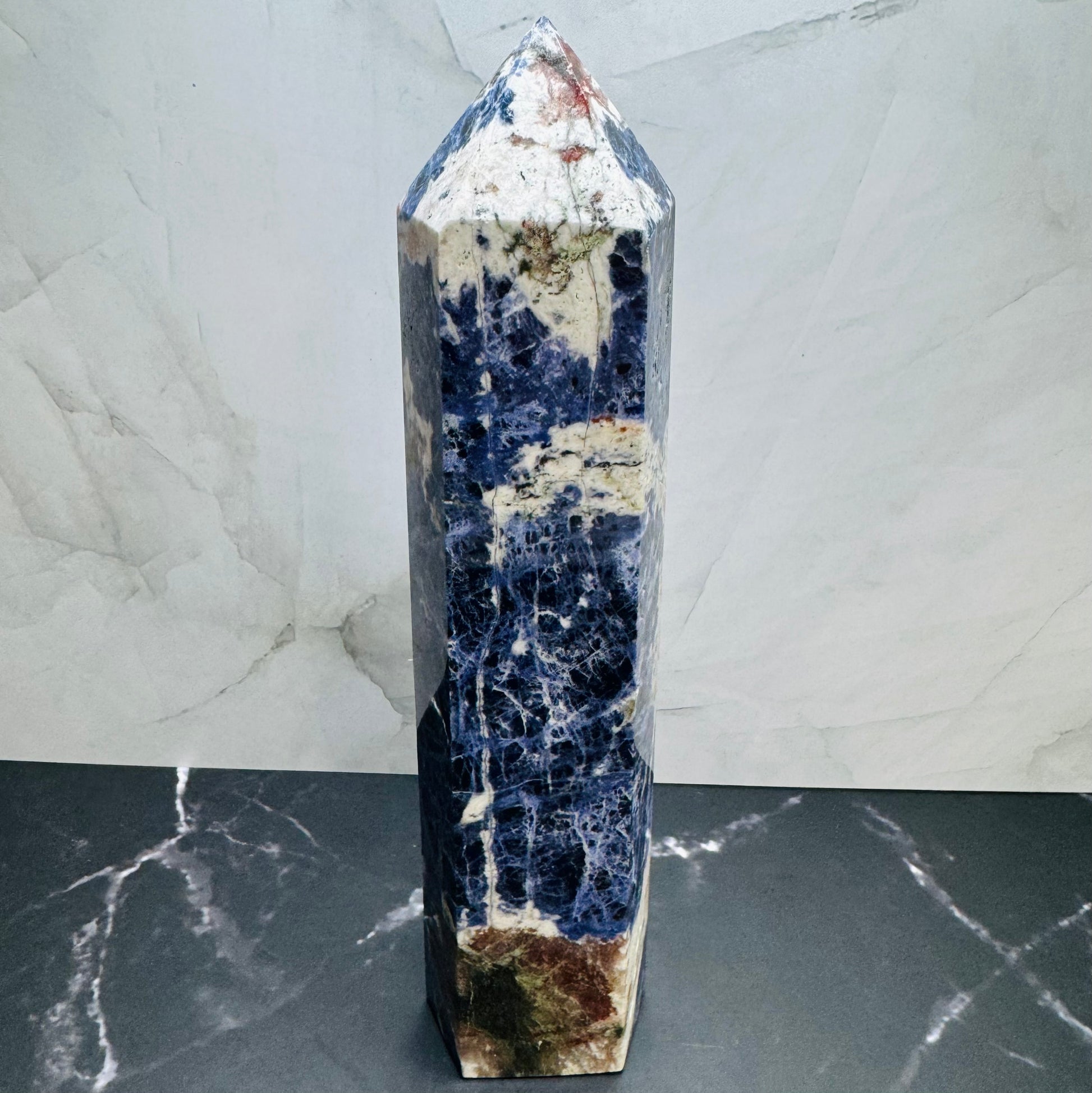 Sodalite Crystal Tower Wand Point 8” | Large | Crystal Decor | Healing | Gift Crystal Eyes It