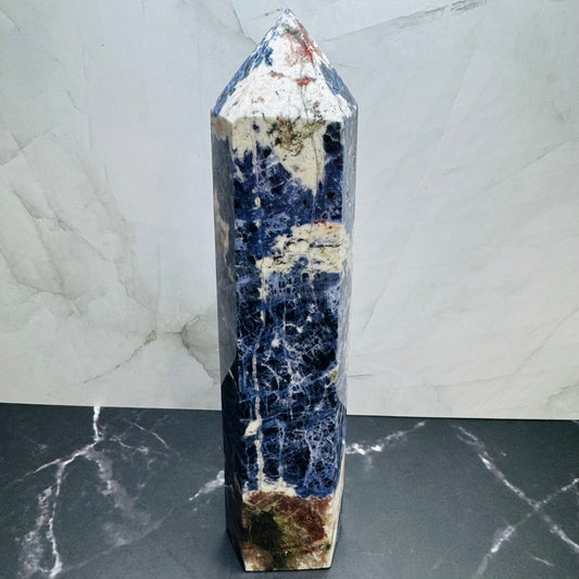 Sodalite Crystal Tower Wand Point 8” | Large | Crystal Decor | Healing | Gift Crystal Eyes It