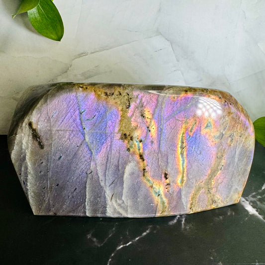 Labradorite Freeform | Purple Pink Orange Sunset Flash | Large | Polished | Crystal Decor | Healing | Gift Crystal Eyes It