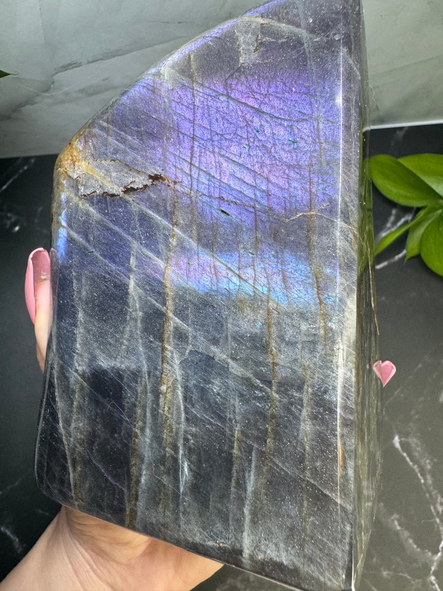 Labradorite Freeform | Purple Pink Orange Sunset Flash | Large | Polished | Crystal Decor | Healing | Gift Crystal Eyes It