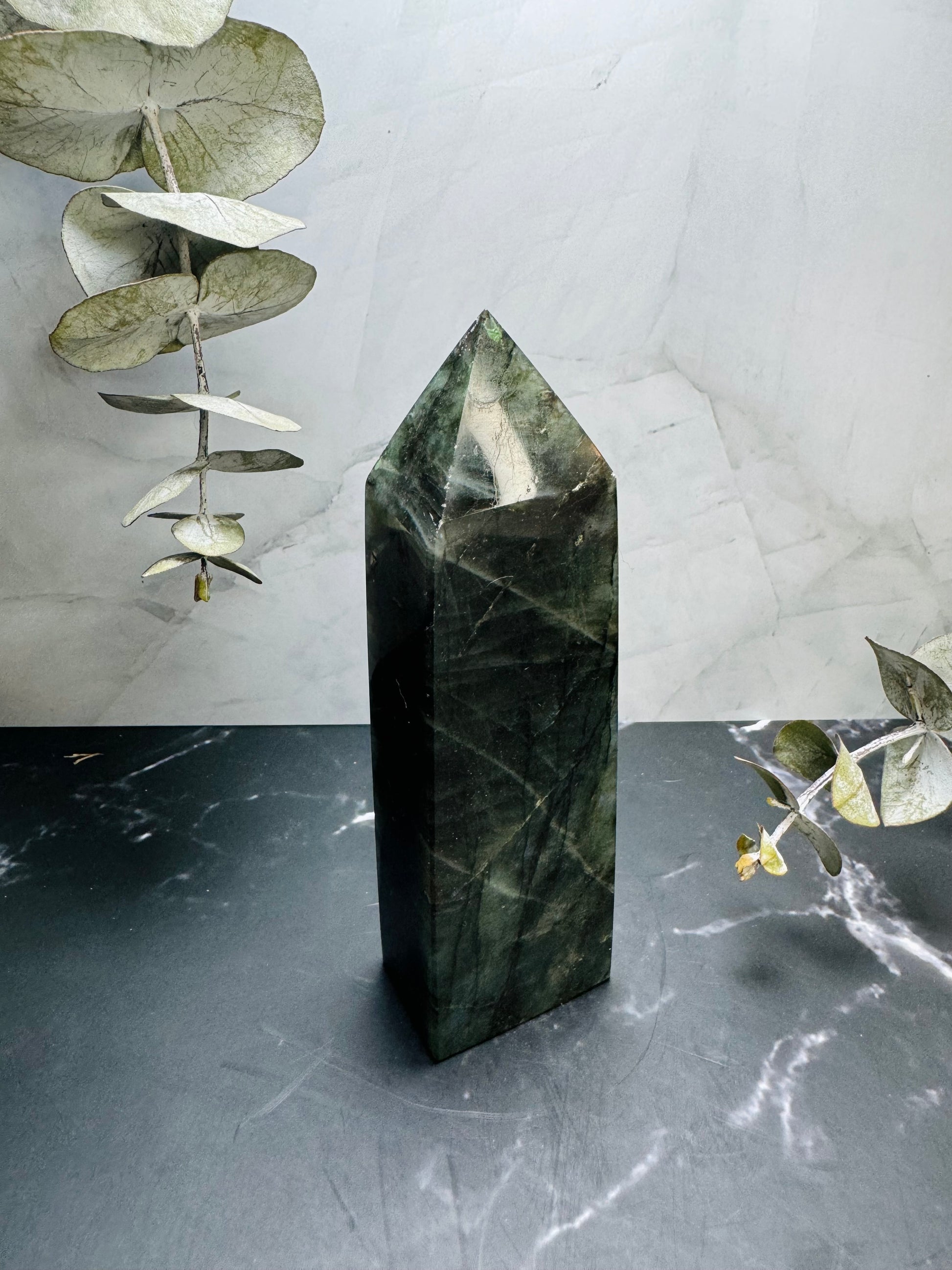 Labradorite Crystal Tower Point 5” | Large | Crystal Decor | Healing | Gift Crystal Eyes It