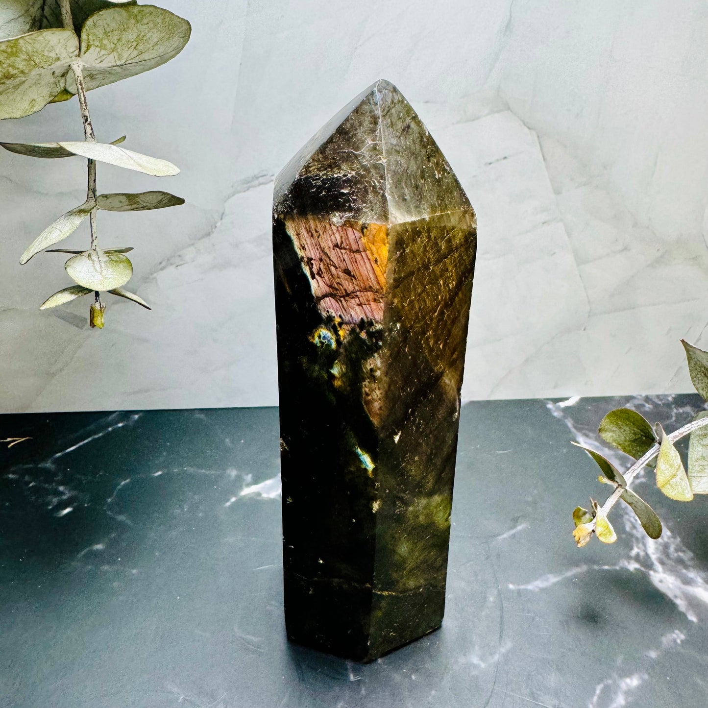 Labradorite Crystal Tower Point 5” | Large | Crystal Decor | Healing | Gift Crystal Eyes It