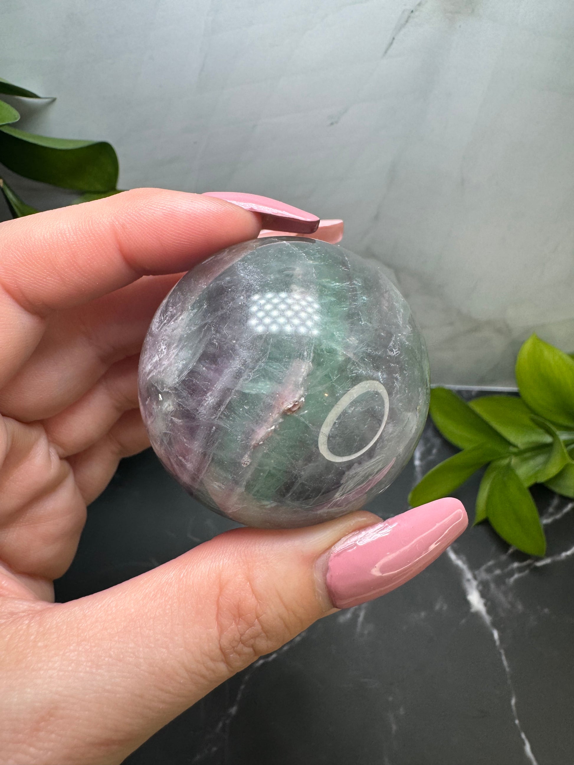 Rainbow Fluorite Sphere 2” | Purple | Green | Crystal Decor | Healing | Gift Crystal Eyes It