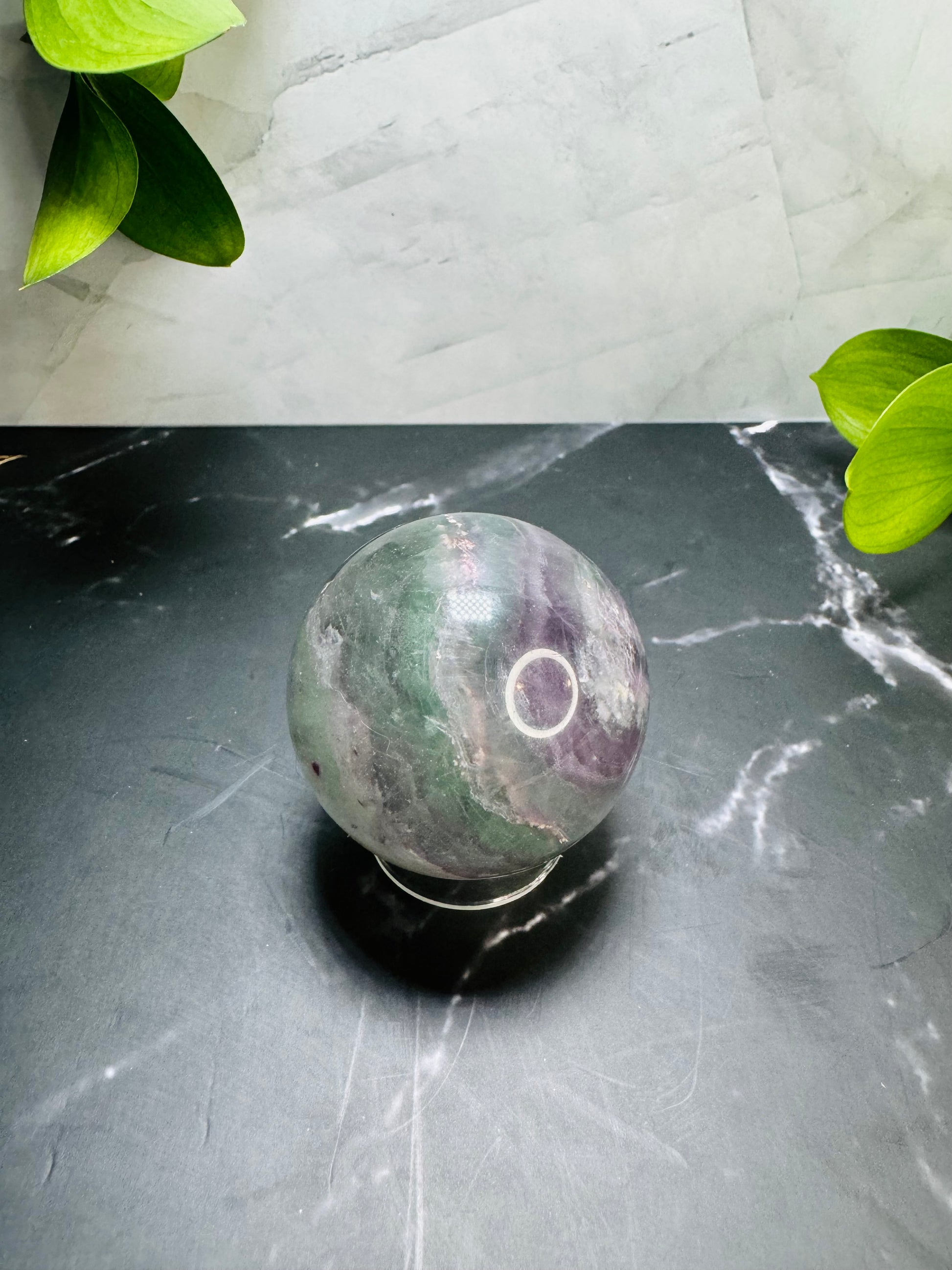 Rainbow Fluorite Sphere 2” | Purple | Green | Crystal Decor | Healing | Gift Crystal Eyes It
