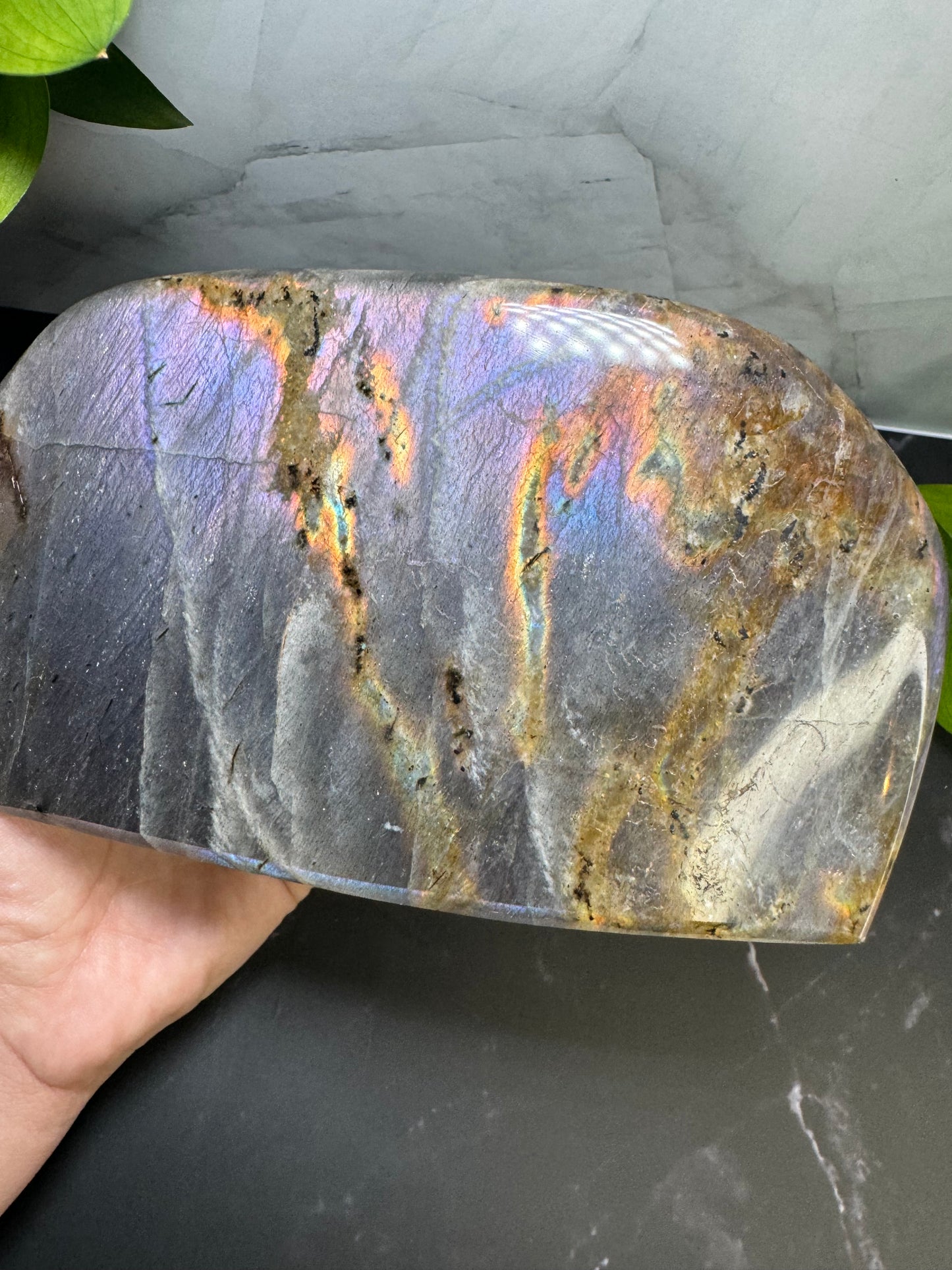 Labradorite Freeform | Purple Pink Orange Sunset Flash | Large | Polished | Crystal Decor | Healing | Gift Crystal Eyes It