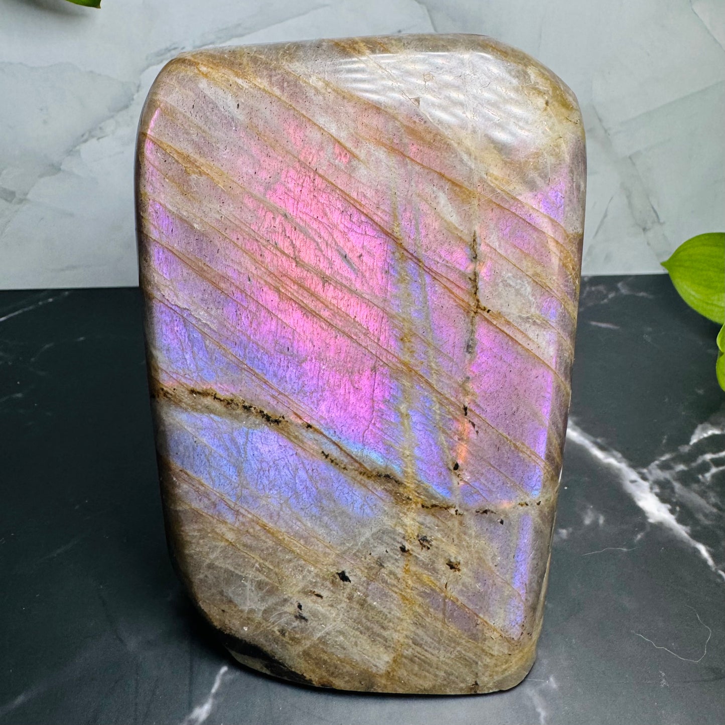 Labradorite Freeform | Purple Pink Flash | Large | Polished | Crystal Decor | Healing | Gift Crystal Eyes It