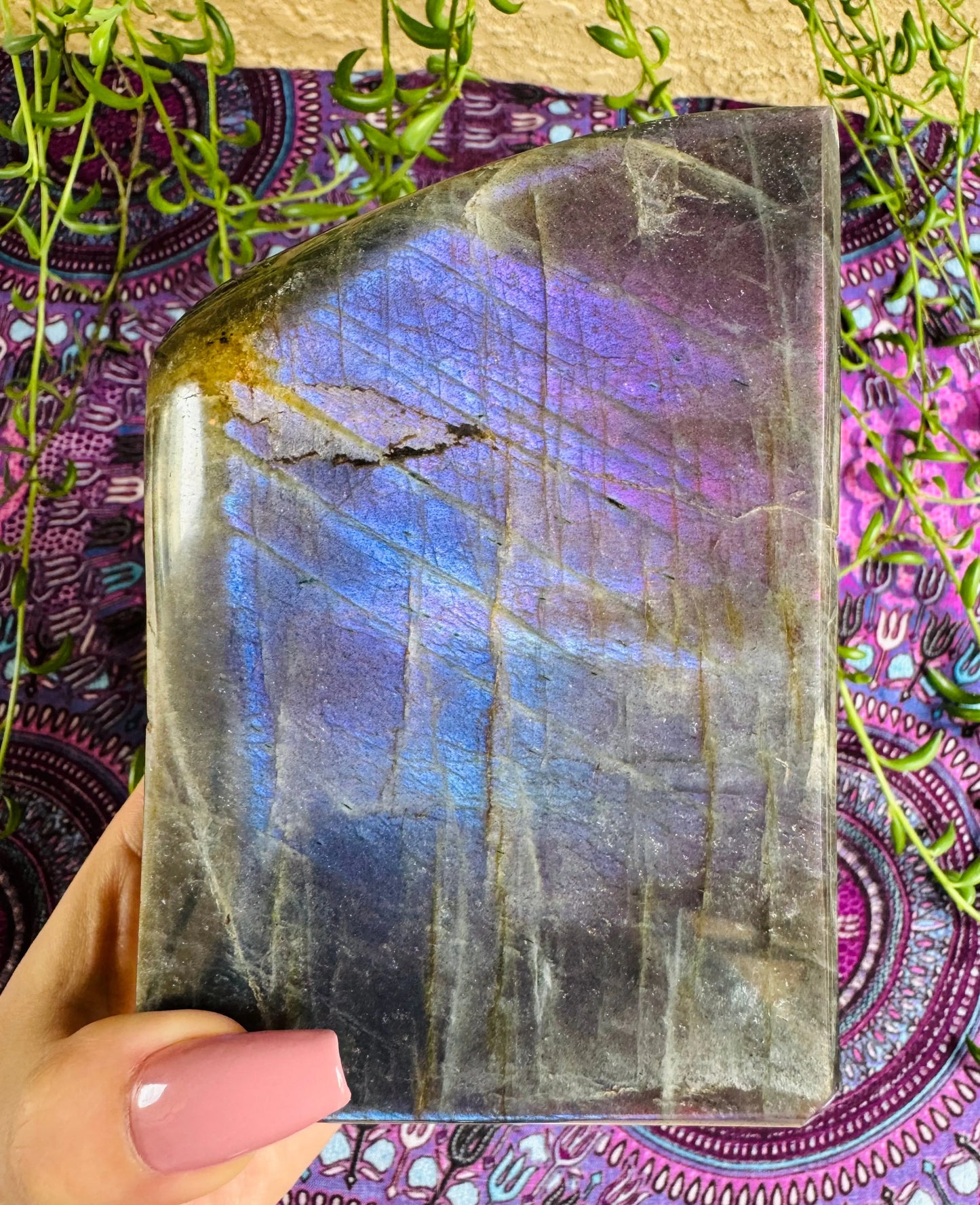 Labradorite Freeform | Purple Pink Orange Sunset Flash | Large | Polished | Crystal Decor | Healing | Gift Crystal Eyes It